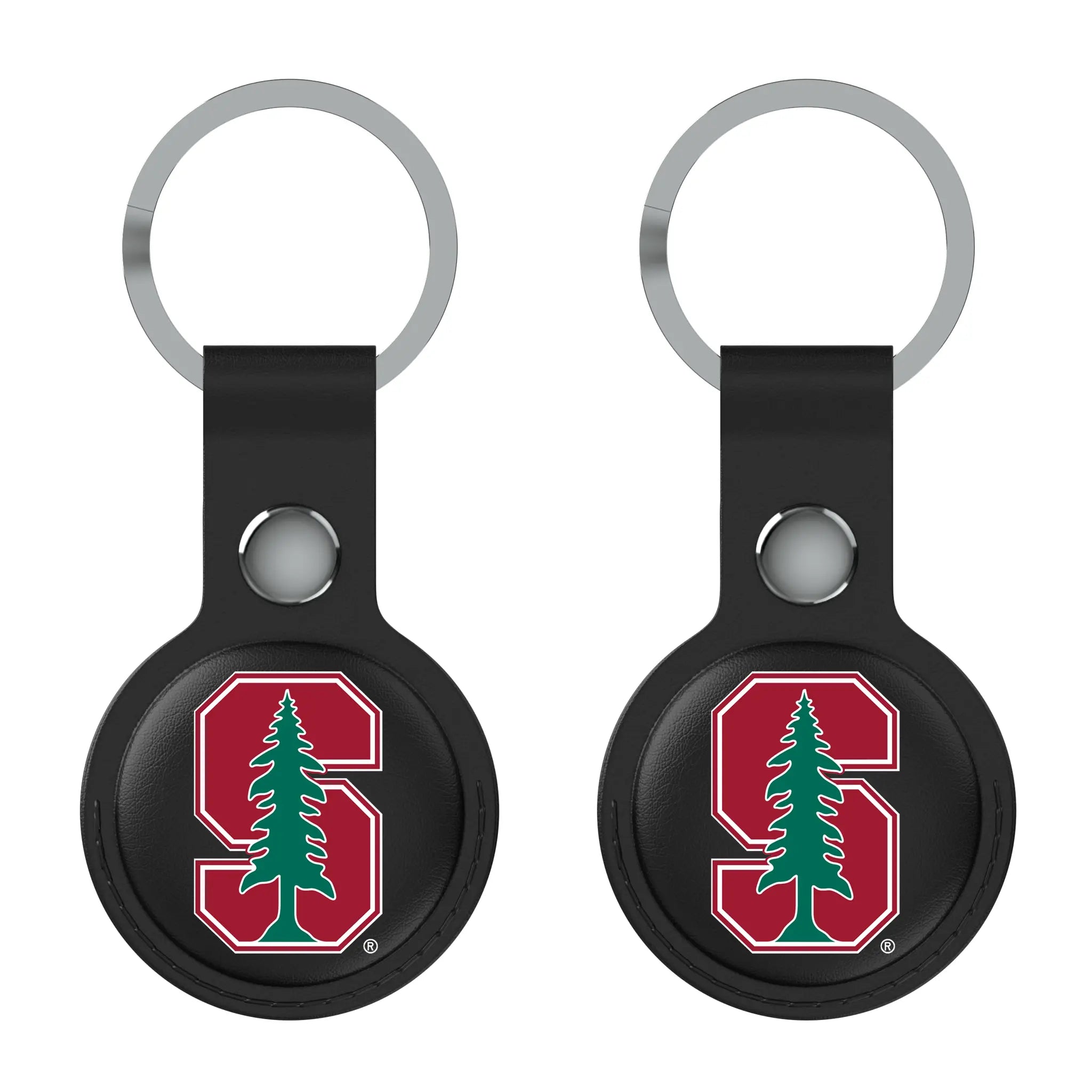 Stanford University Cardinal Insignia Black Airtag Holder 2-Pack