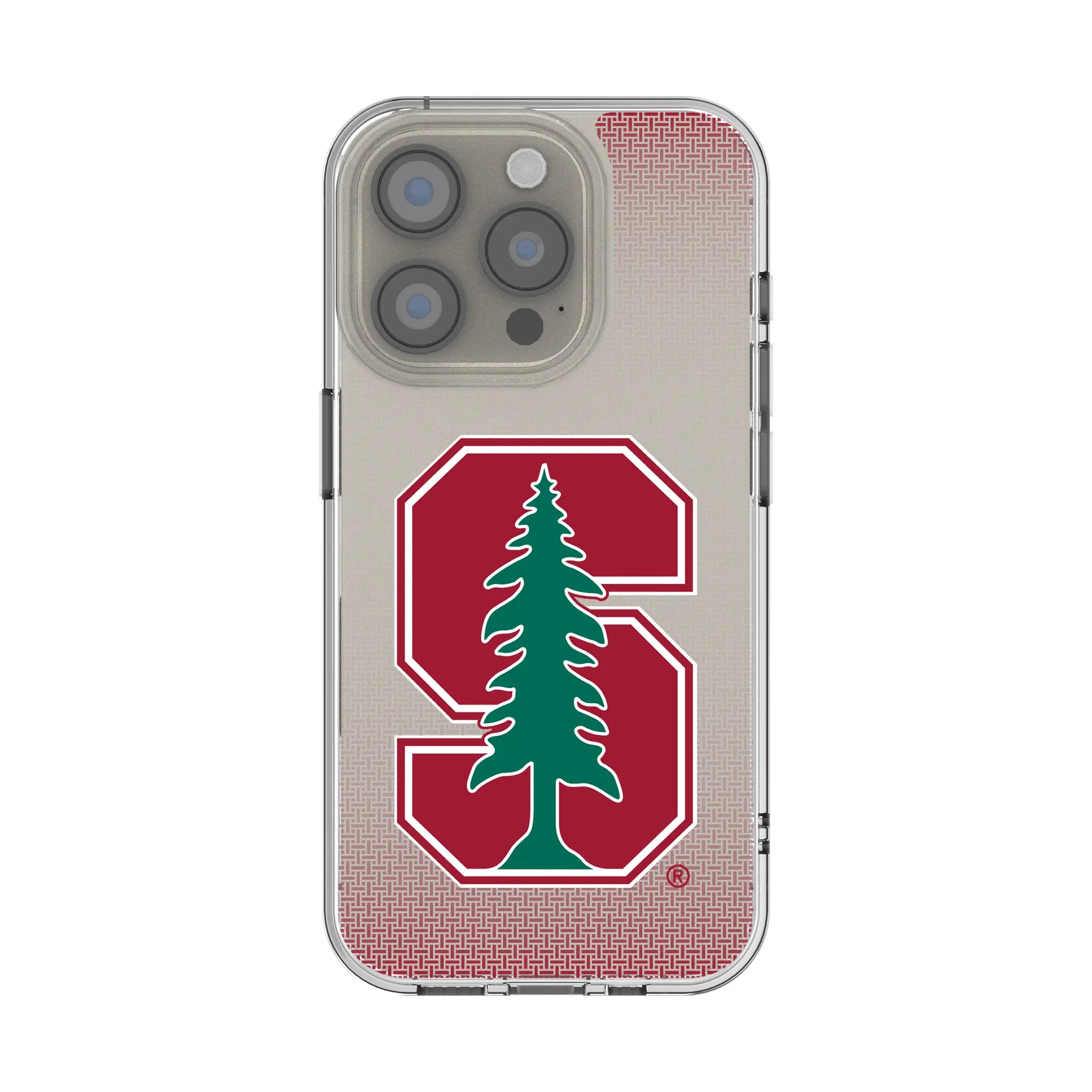 Stanford University Cardinal Linen Clear Phone Case for Apple iPhone