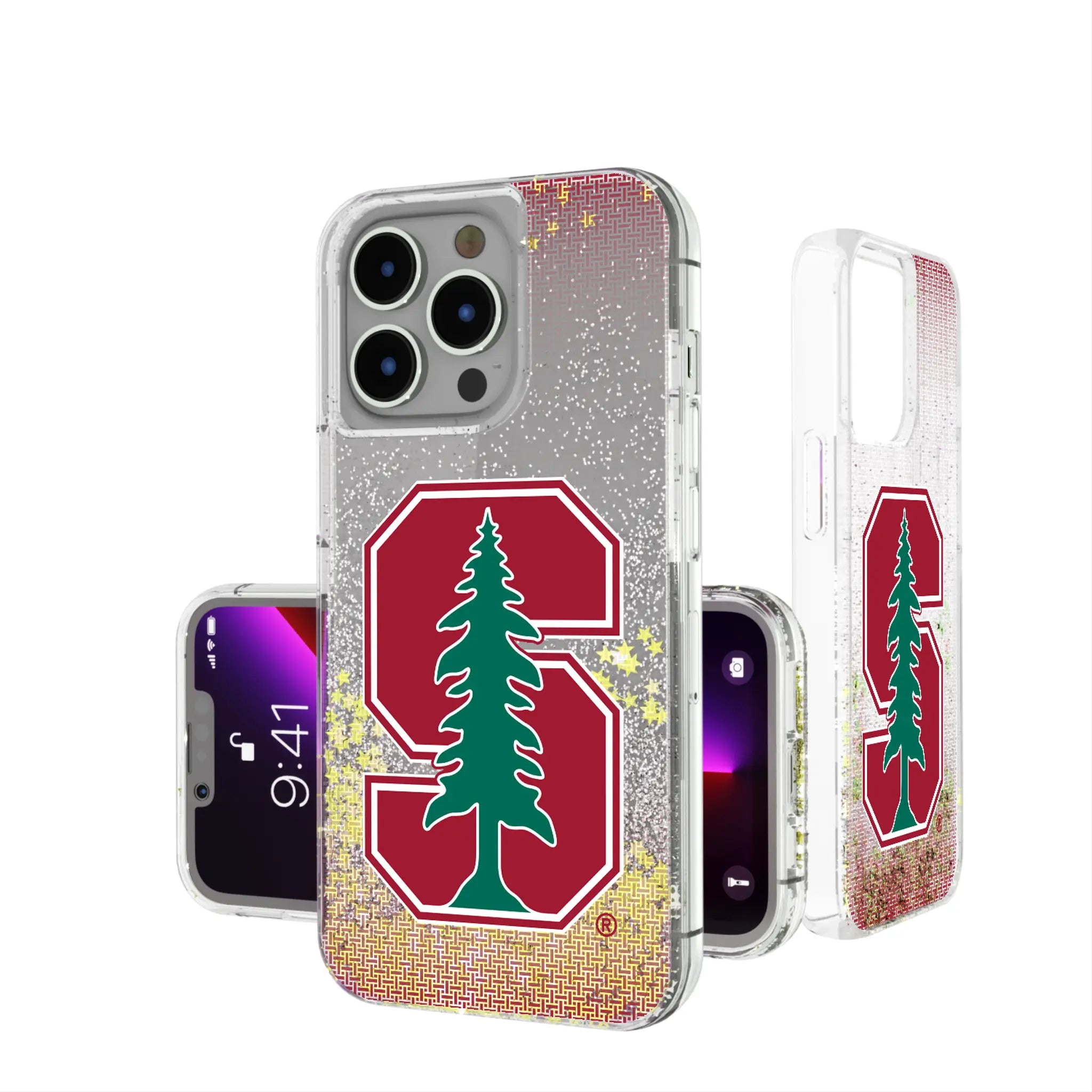 Stanford University Cardinal Linen Glitter Phone Case