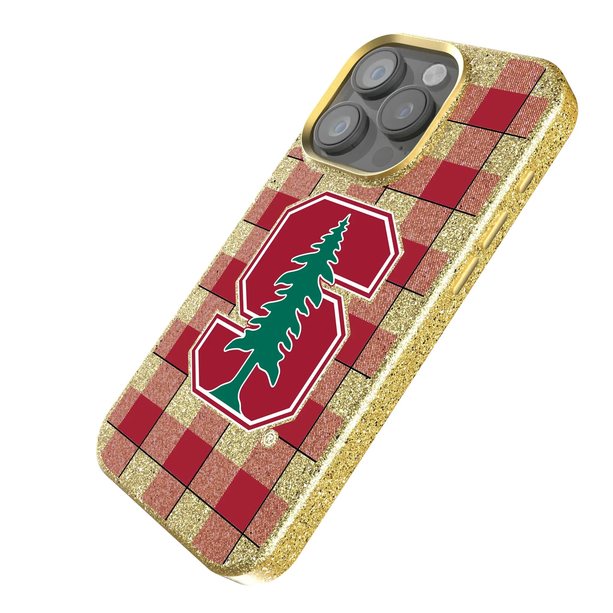 Stanford University Cardinal Plaid Bling Phone Case