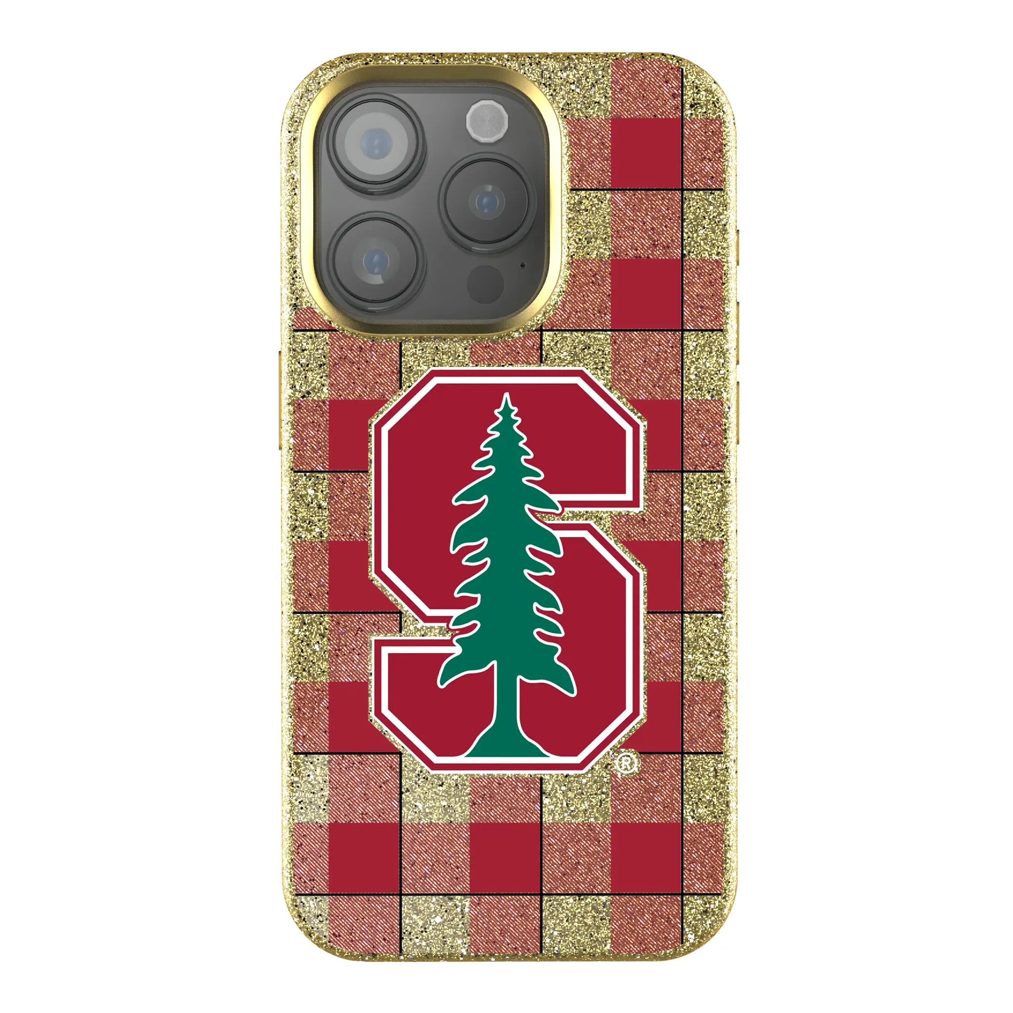Stanford University Cardinal Plaid Bling Phone Case
