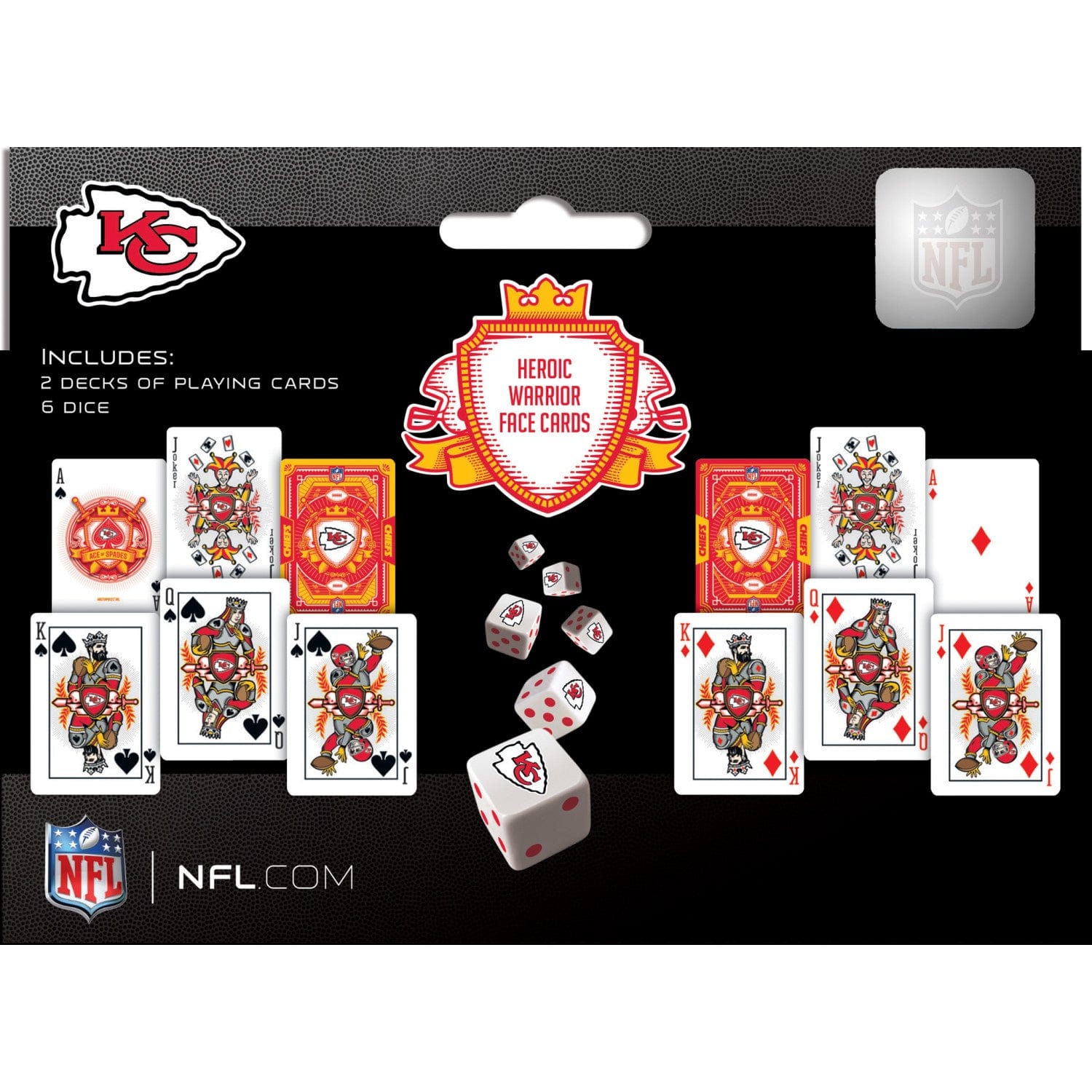 Kansas City Chiefs 2-Pack Playing Cards and Dice Set - Sports Gifts, Sports Memorabilia, Sports Collectibles, Fan Shop
