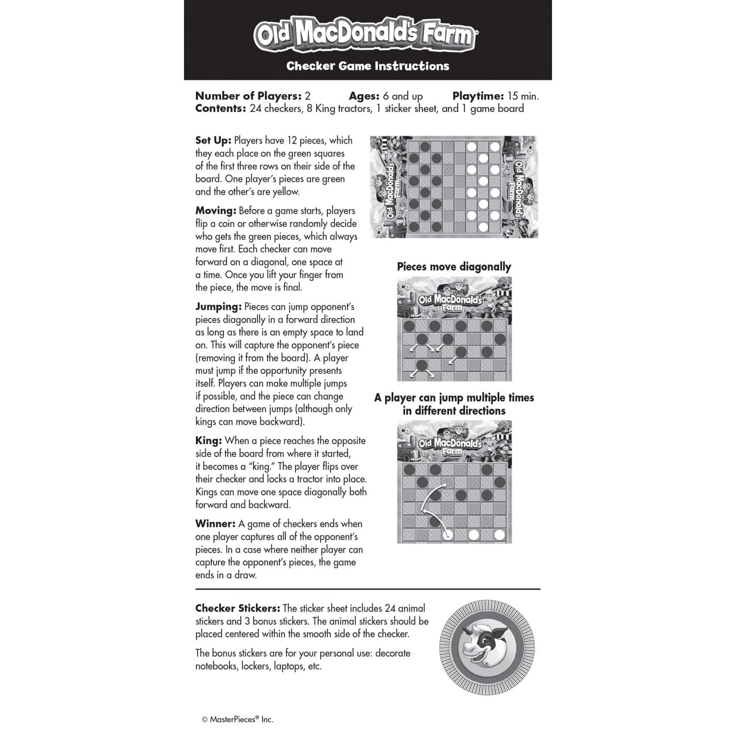 Old MacDonald's Farm Checkers Game - Sports Gifts, Sports Memorabilia, Sports Collectibles, Fan Shop