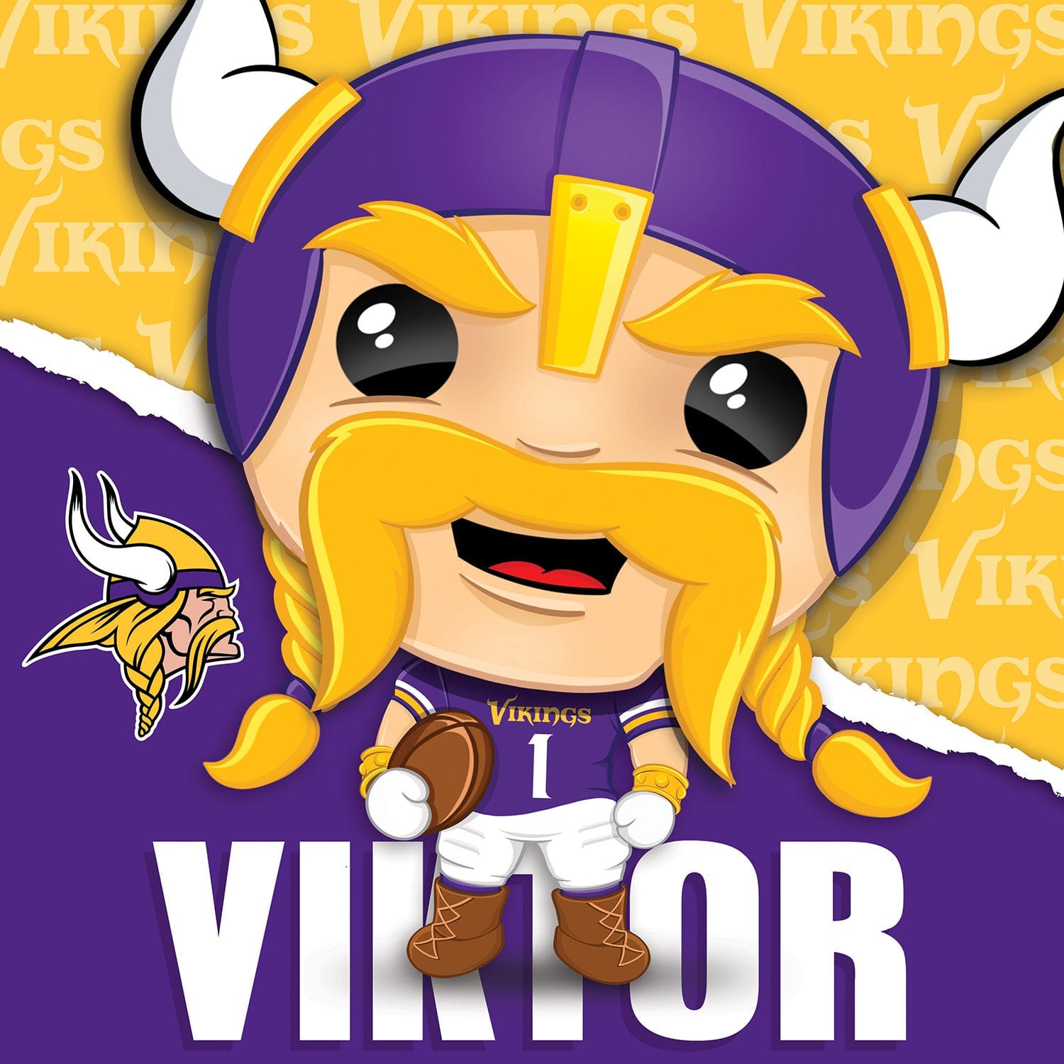 Viktor: 100-Piece Jigsaw Puzzle of Minnesota Vikings Mascot - Sports Gifts, Sports Memorabilia, Sports Collectibles, Fan Shop