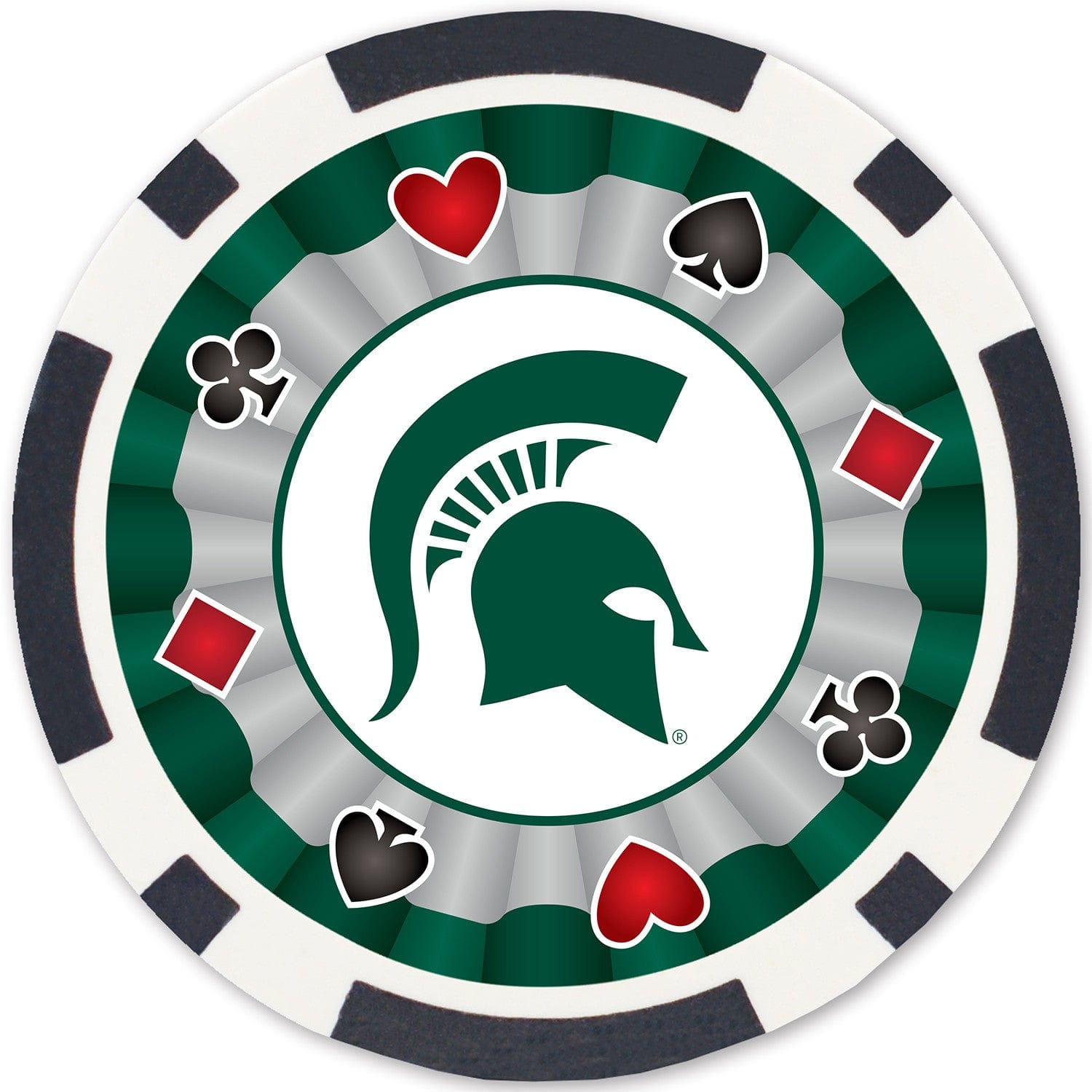 Michigan State Spartans 100 Piece Poker Chip Set - Sports Gifts, Sports Memorabilia, Sports Collectibles, Fan Shop
