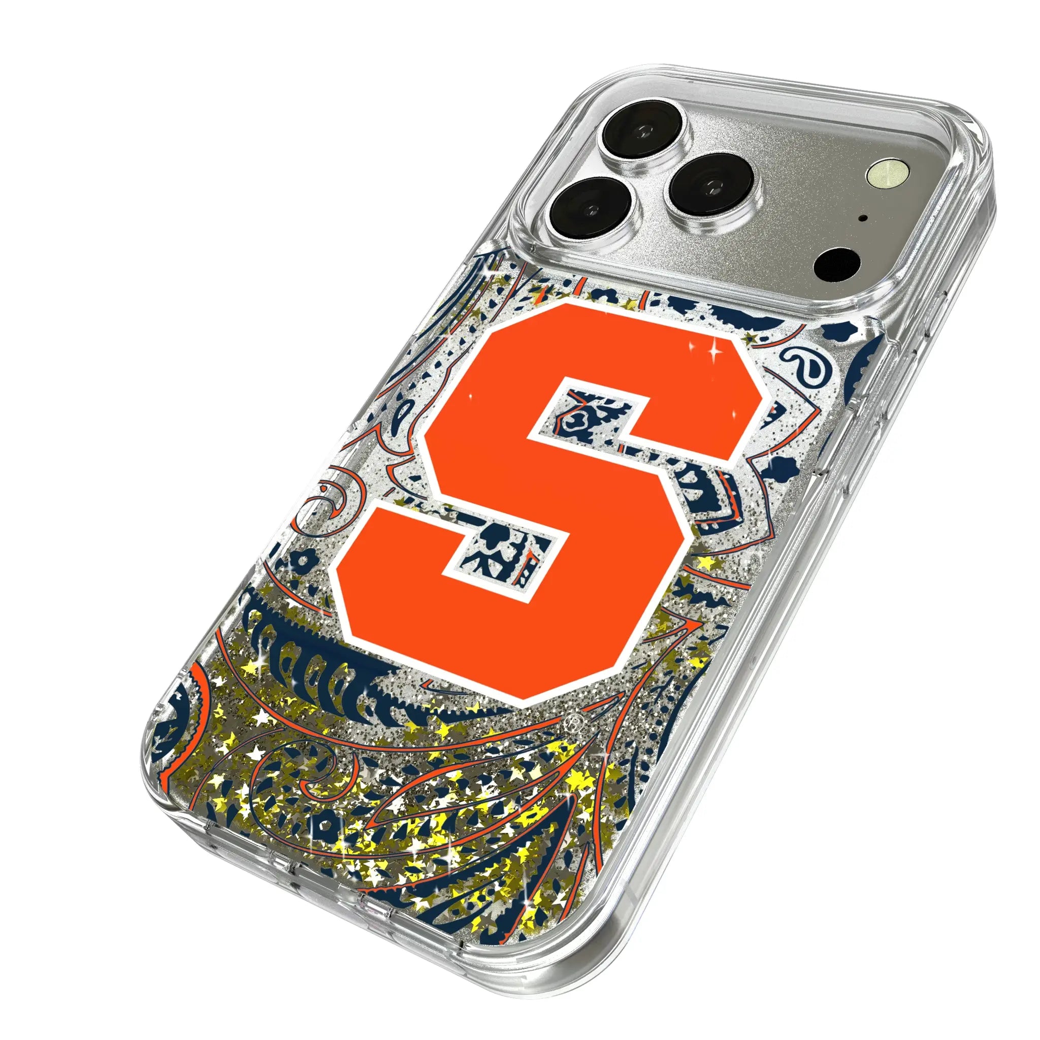 Syracuse University Orange Paisley Glitter Phone Case