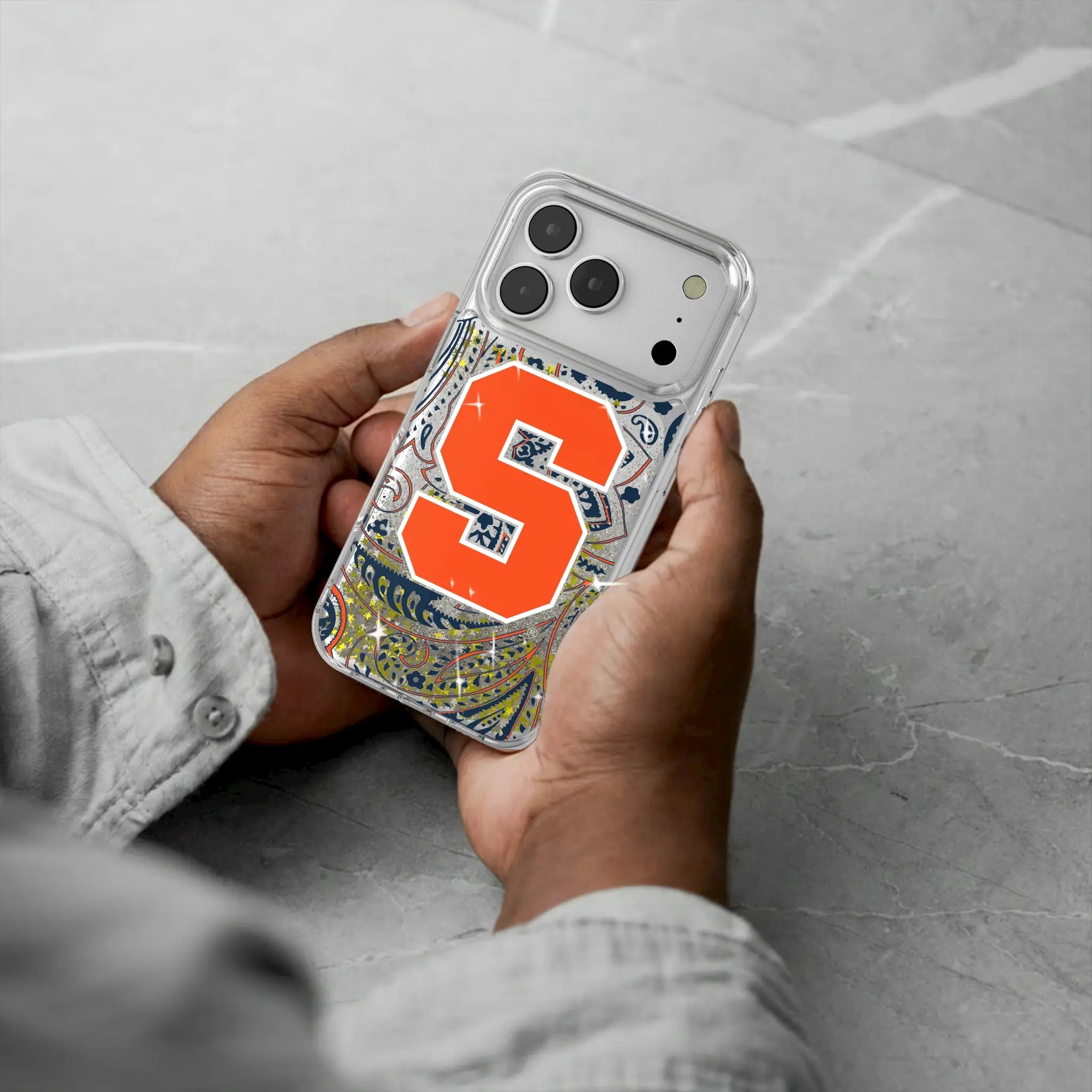 Syracuse University Orange Paisley Glitter Phone Case