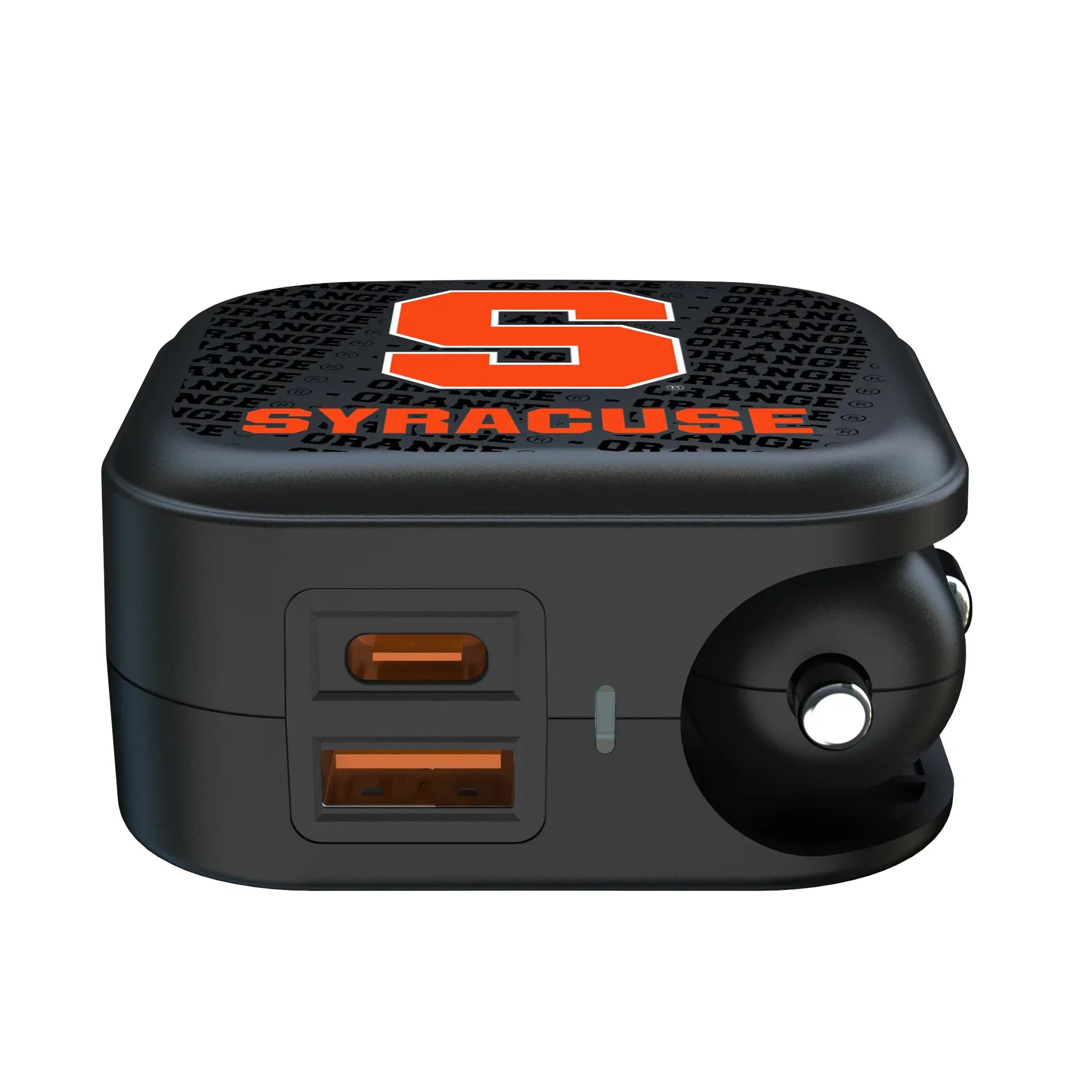 Syracuse University Orange Text Backdrop 2 in 1 USB A/C Charger