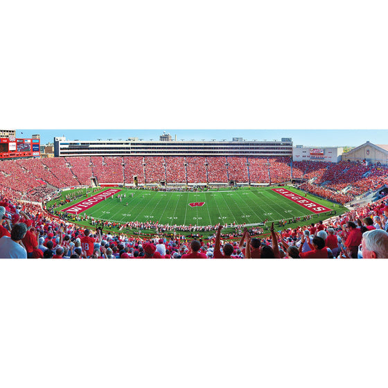 Wisconsin Badgers - 1000 Piece Panoramic Jigsaw Puzzle - Center View - 757 Sports Collectibles