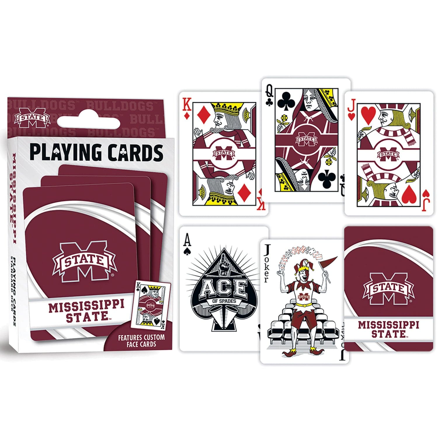 Mississippi State Bulldogs 54-Card Deck Playing Cards - Sports Gifts, Sports Memorabilia, Sports Collectibles, Fan Shop