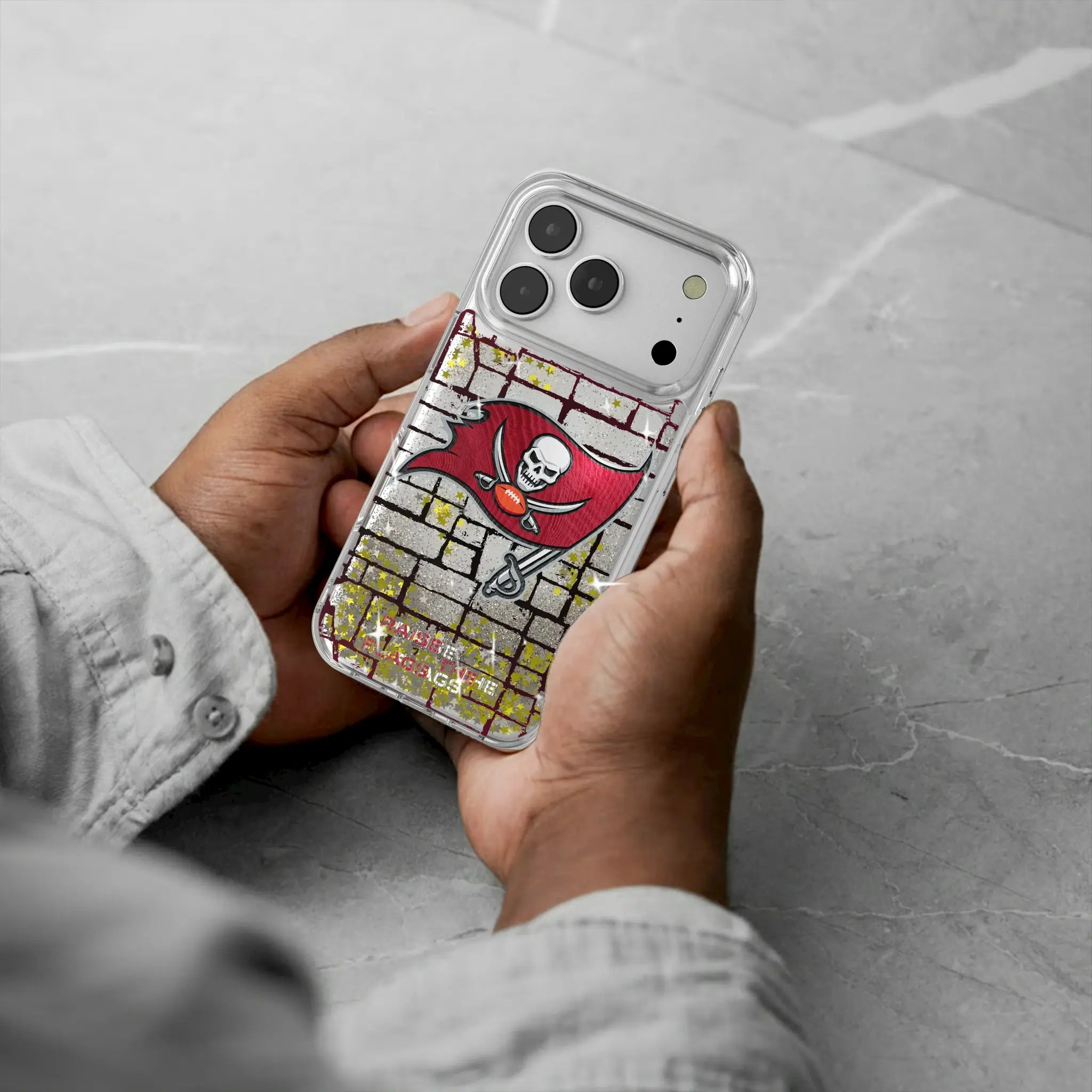 Tampa Bay Buccaneers Brick Glitter Phone Case for Apple iPhone