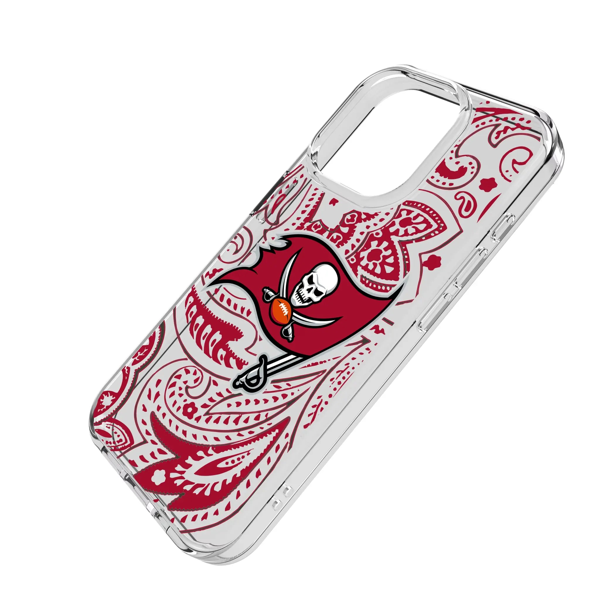 Tampa Bay Buccaneers Paisley Clear Phone Case for Apple iPhone