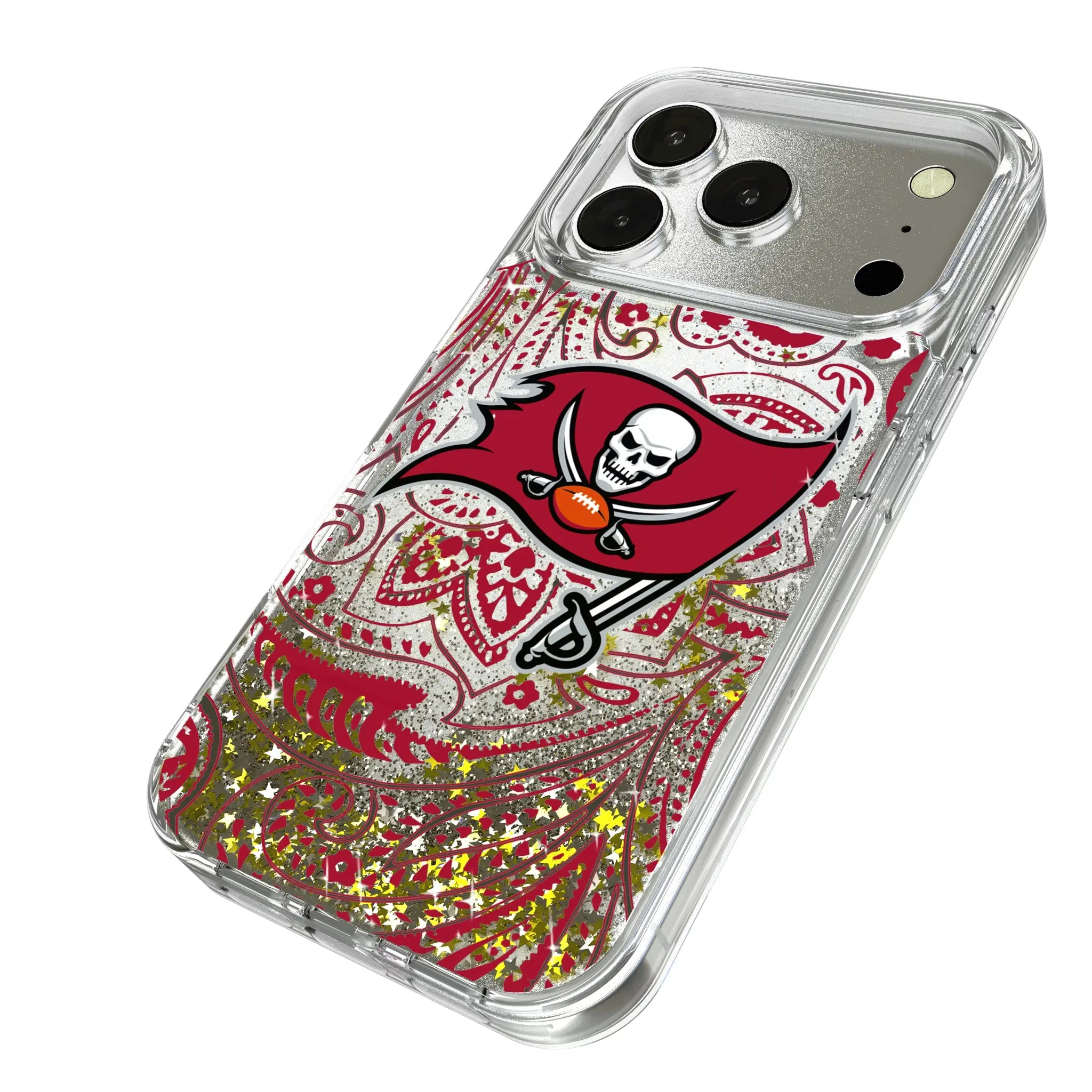 Tampa Bay Buccaneers Paisley Glitter Phone Case