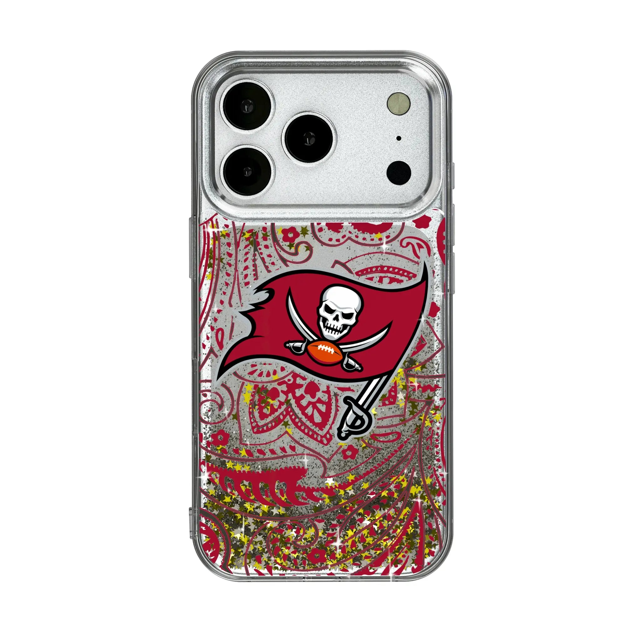 Tampa Bay Buccaneers Paisley Glitter Phone Case