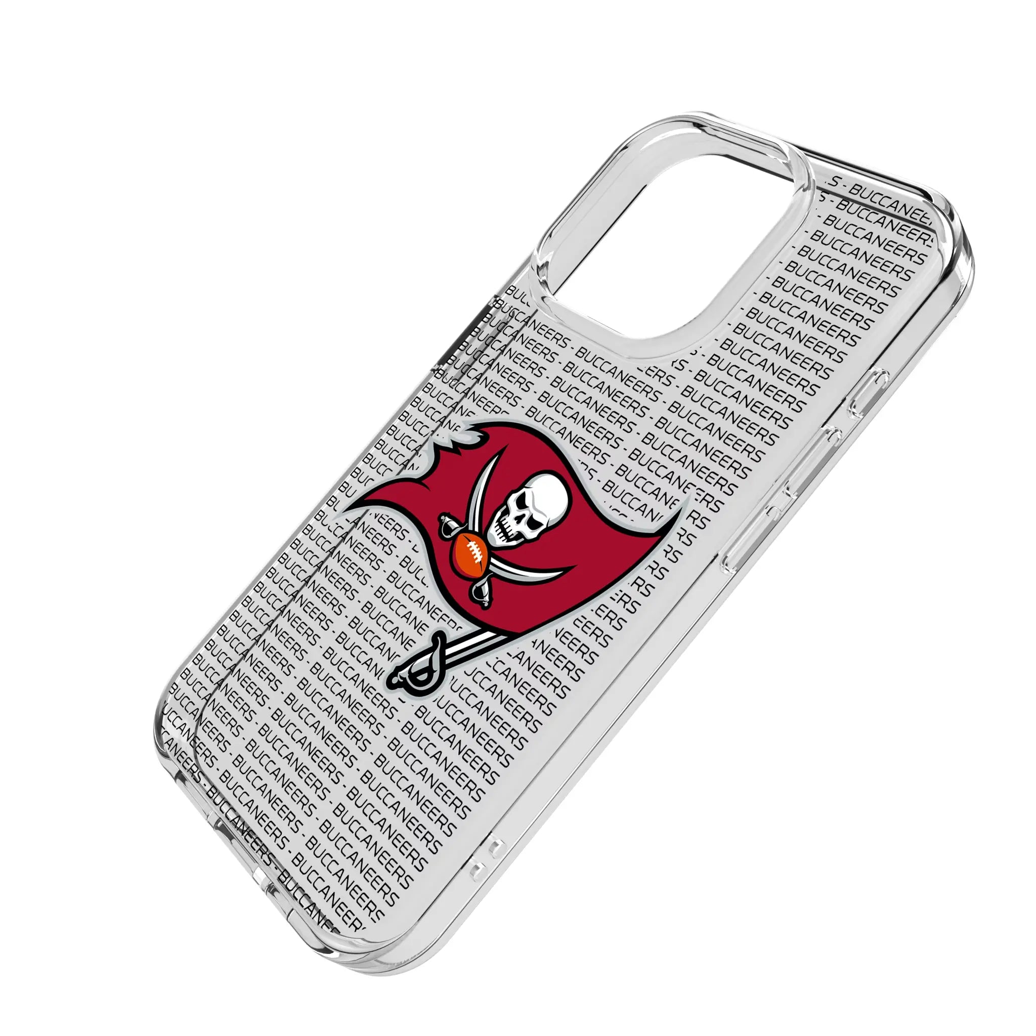 Tampa Bay Buccaneers Text Backdrop Clear Phone Case for Apple iPhone