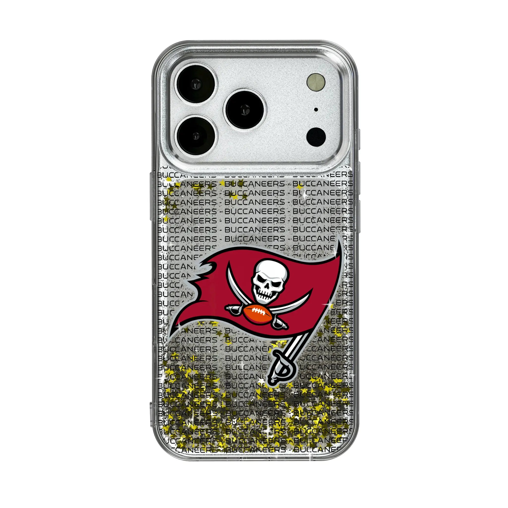 Tampa Bay Buccaneers Text Backdrop Glitter Phone Case