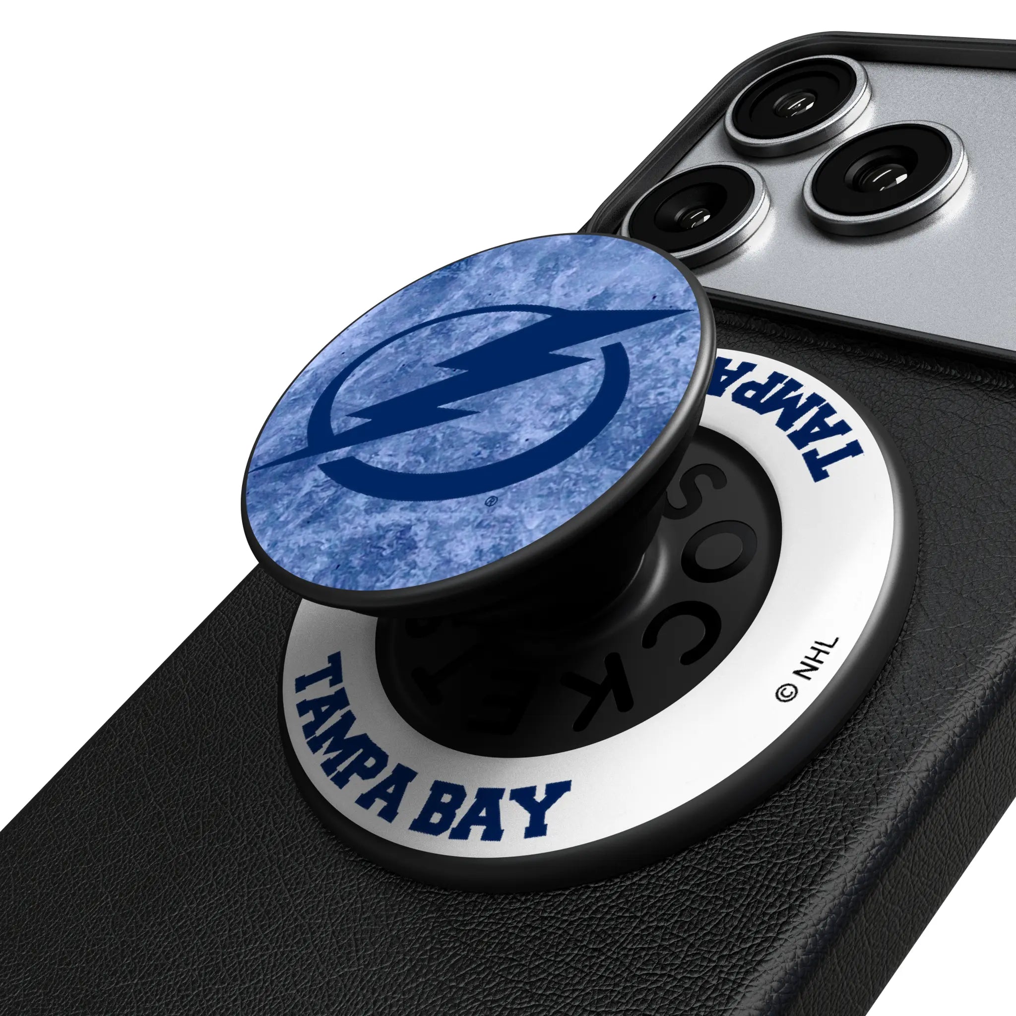 Tampa Bay Lightning Ice Wordmark PopSockets Magnetic Phone Grip and Stand