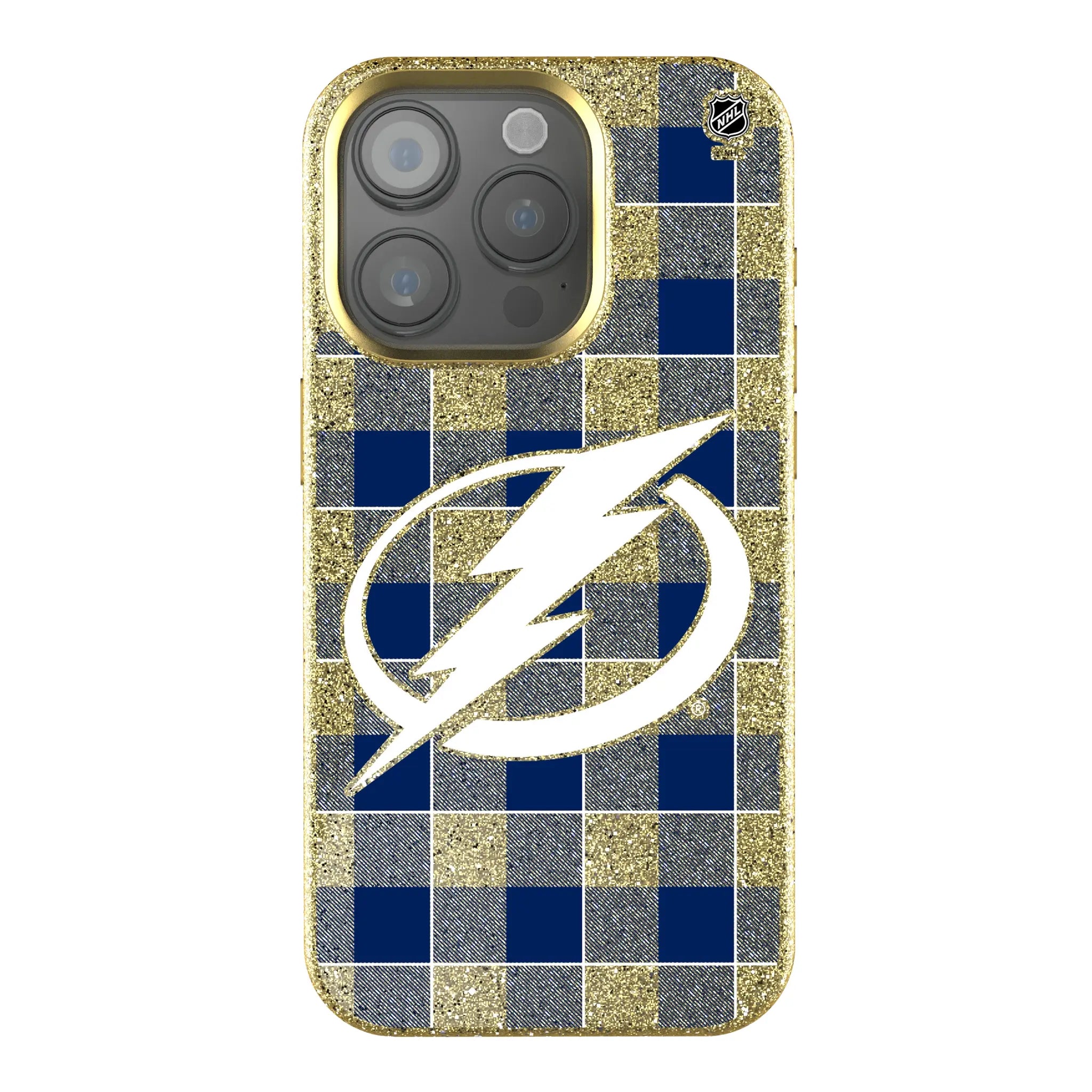 Tampa Bay Lightning Plaid Bling Phone Case