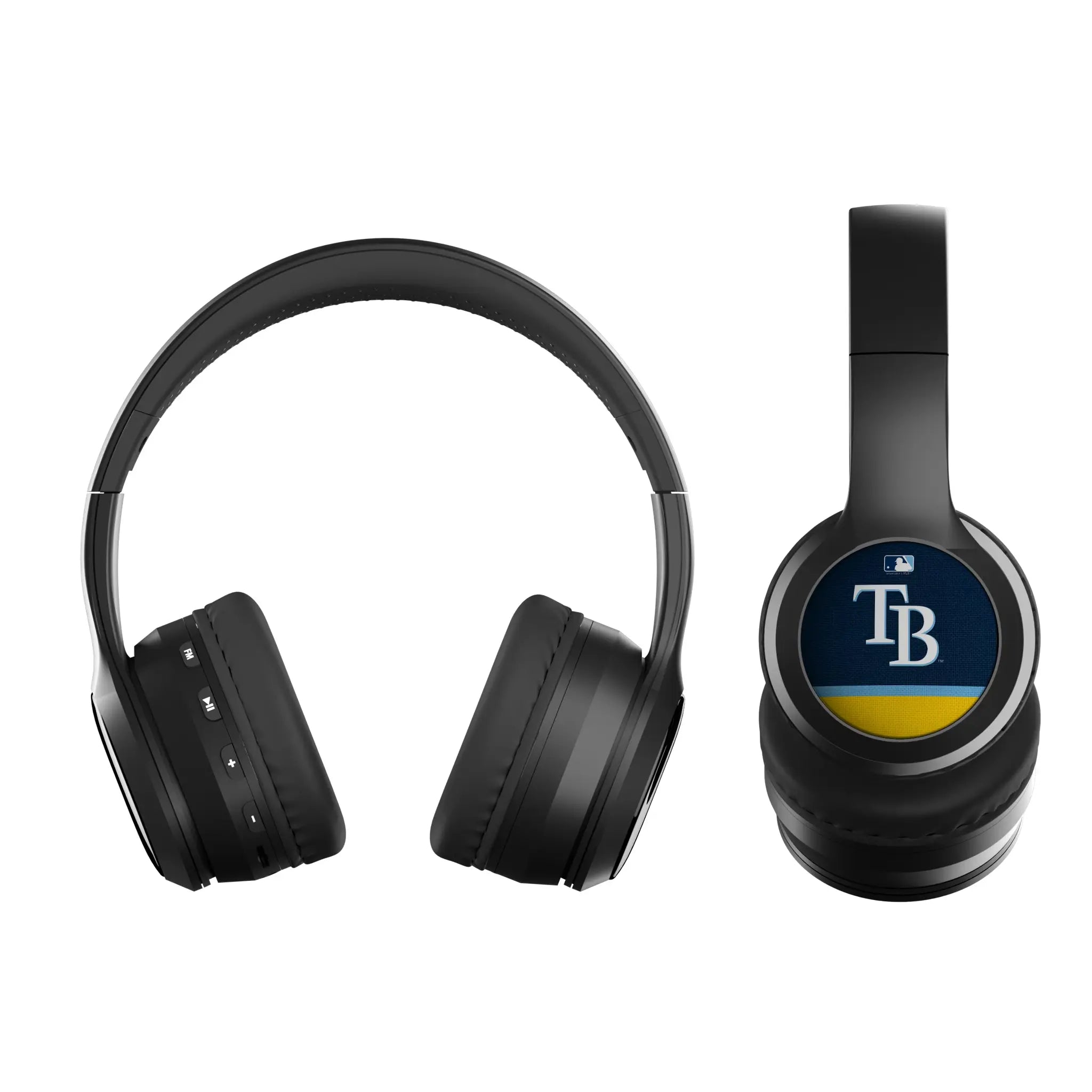 Tampa Bay Rays Stripe Wireless Over-Ear BT Headphones With Case