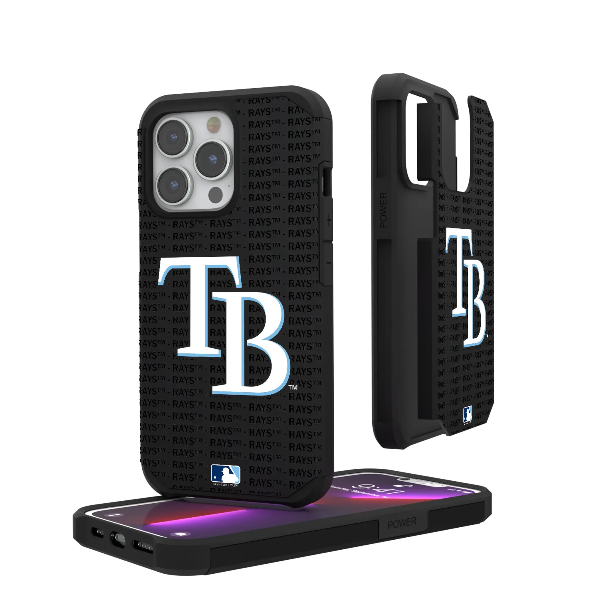 Tampa Bay Rays Text Backdrop Rugged Phone Case