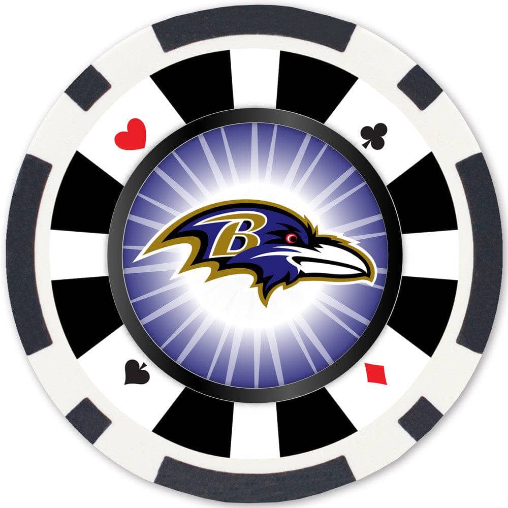 Baltimore Ravens 100-Piece Poker Chip Set - Sports Gifts, Sports Memorabilia, Sports Collectibles, Fan Shop