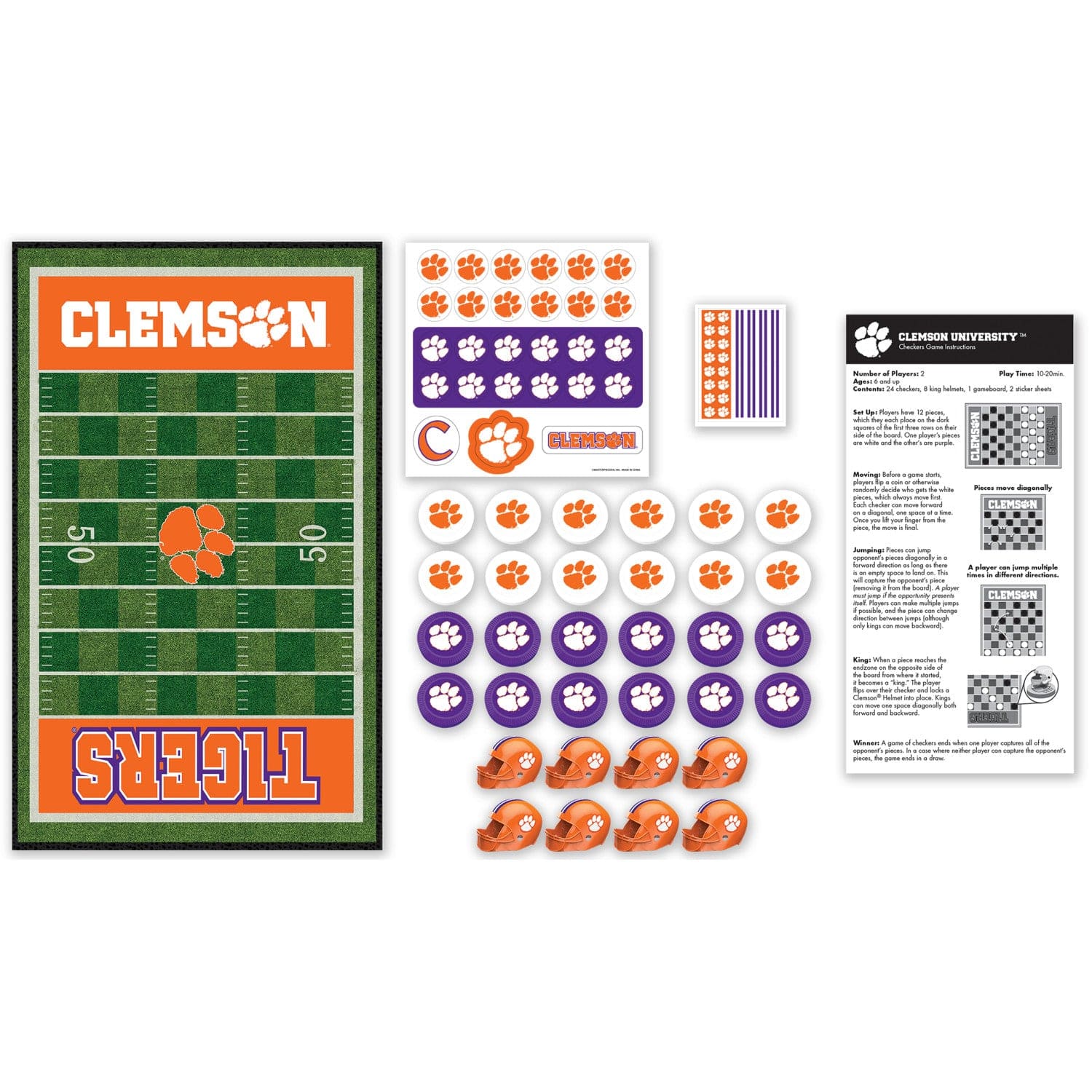 Clemson Tigers Checkers Game - Sports Gifts, Sports Memorabilia, Sports Collectibles, Fan Shop