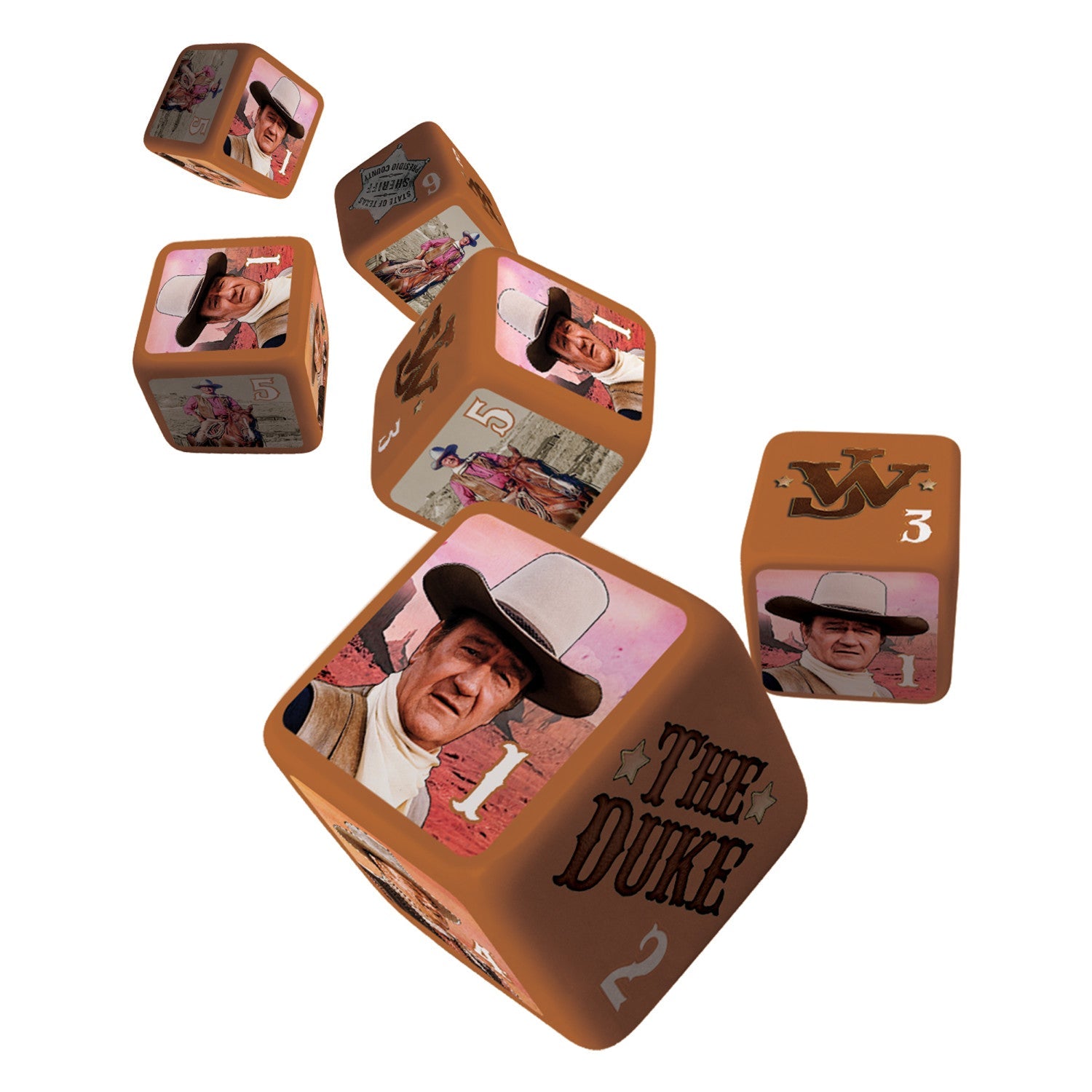 John Wayne 6 Piece D6 Gaming Dice Set - 757 Sports Collectibles
