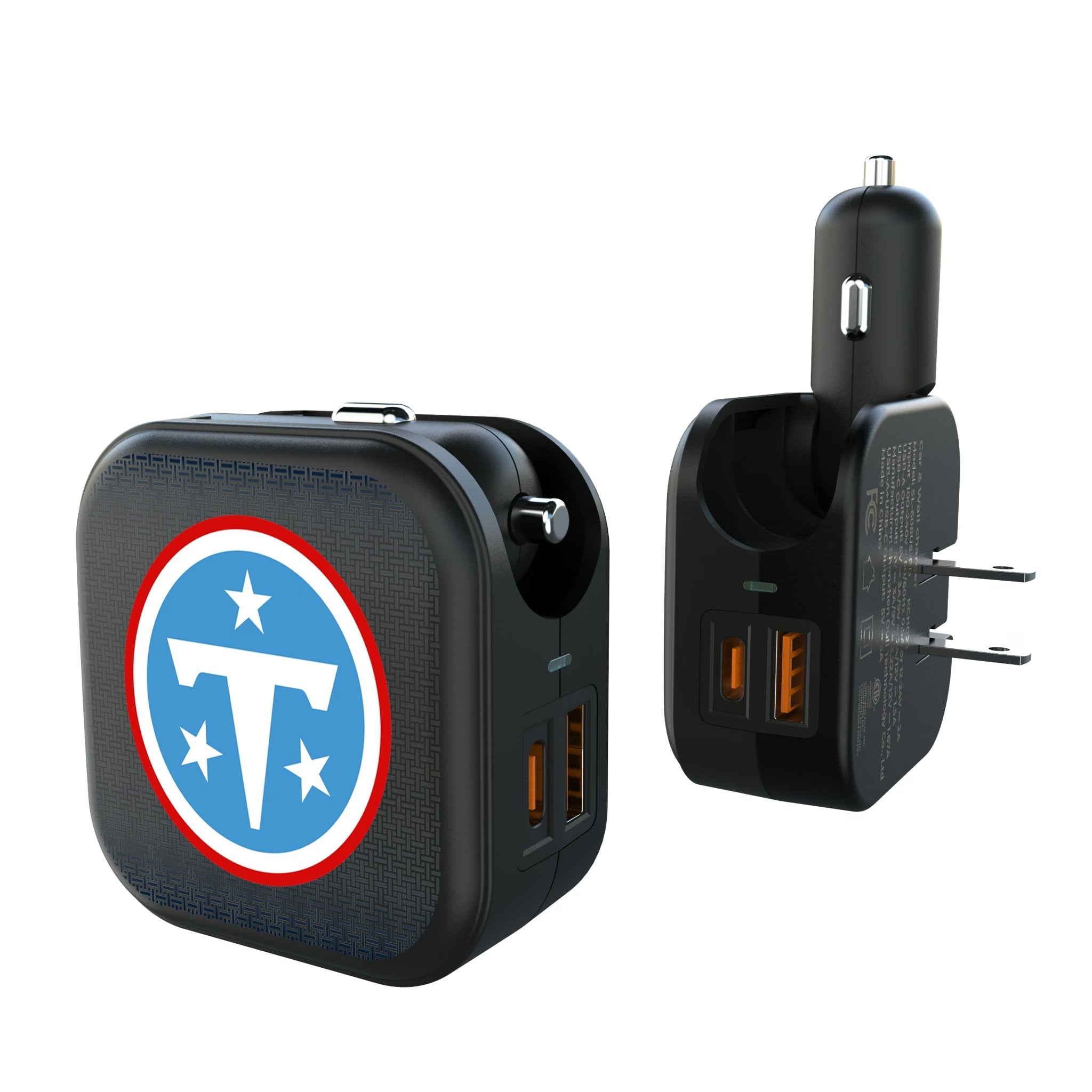 Tennessee Titans Linen 2 in 1 USB A/C Charger - Sports Gifts, Sports Memorabilia, Sports Collectibles, Fan Shop