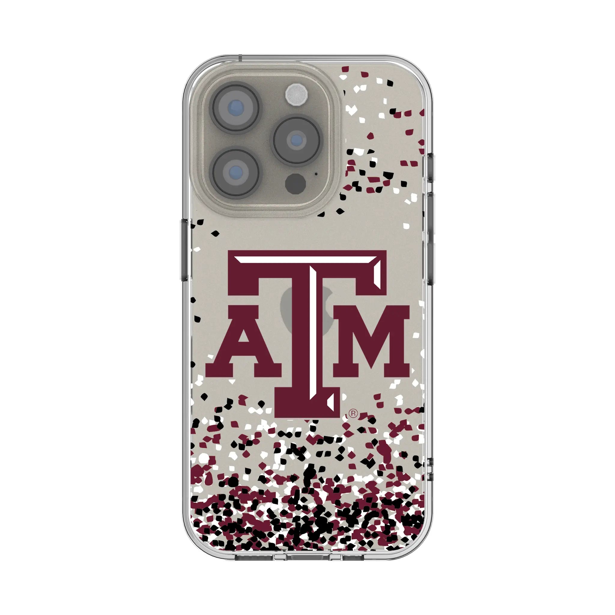 Texas A&M University Aggies Confetti Clear Phone Case for Apple iPhone