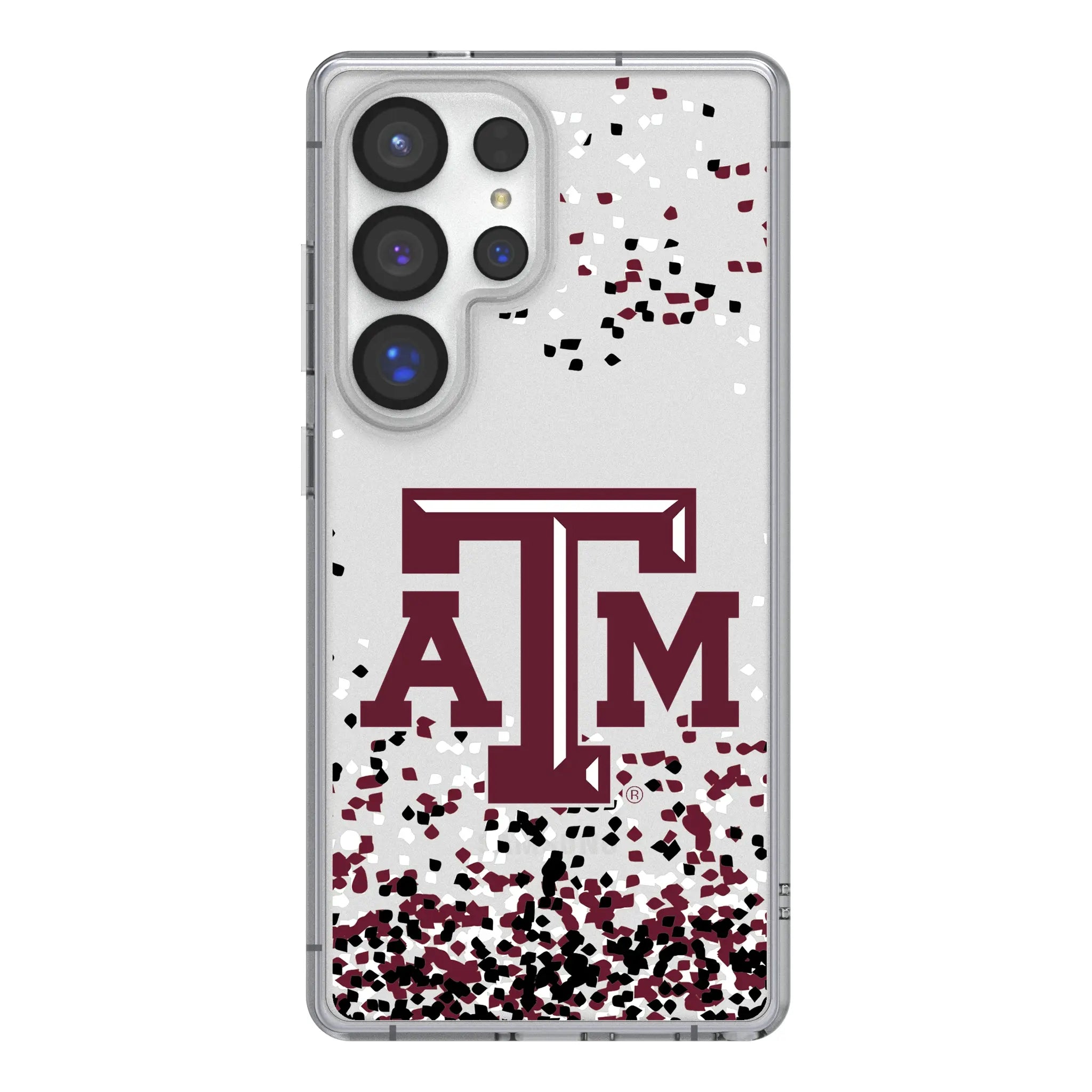 Texas A&M University Aggies Confetti Clear Phone Case for Samsung Galaxy