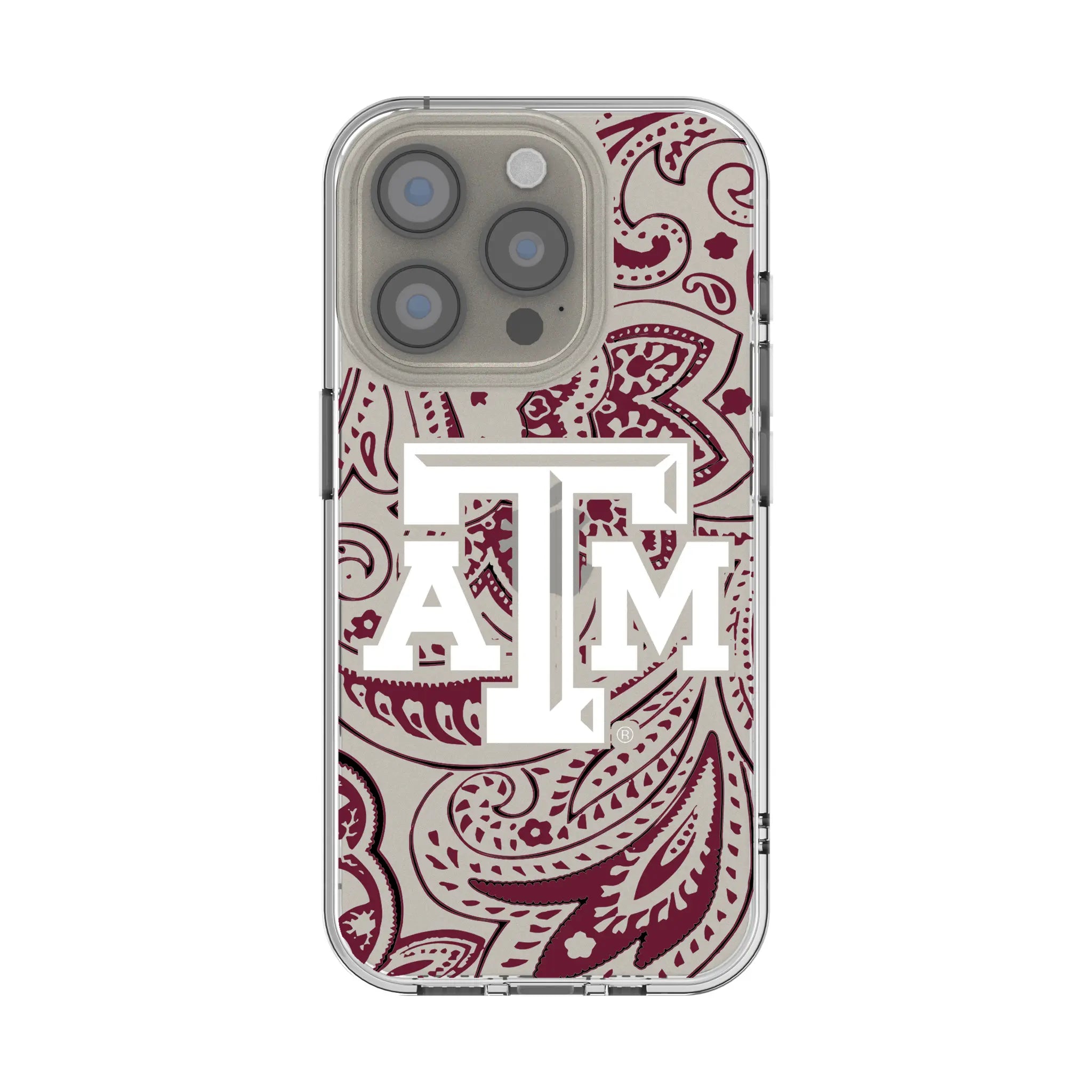 Texas A&M University Aggies Paisley Clear Phone Case for Apple iPhone