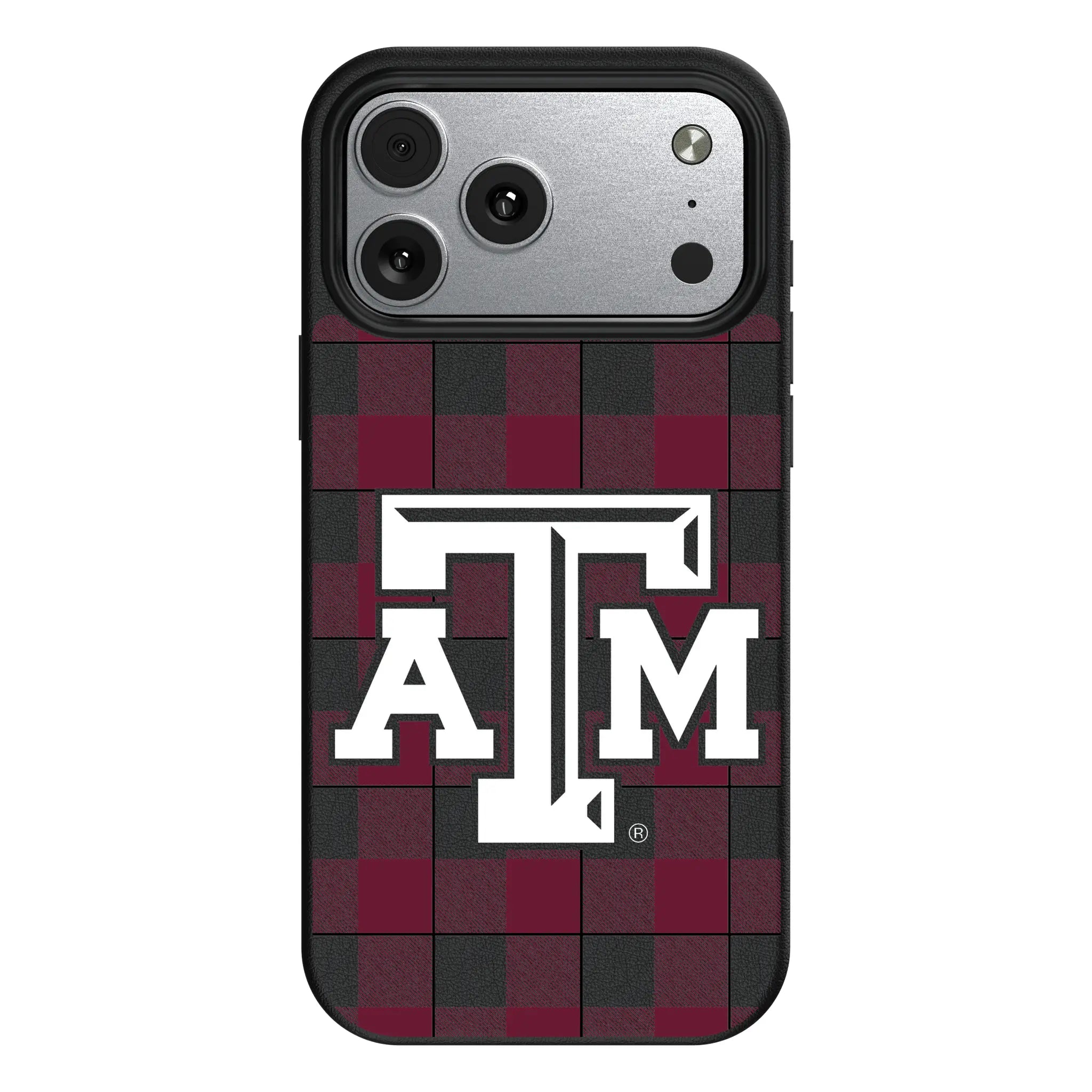 Texas A&M University Aggies Plaid MagSafe Compatible Phone Case for Apple iPhone