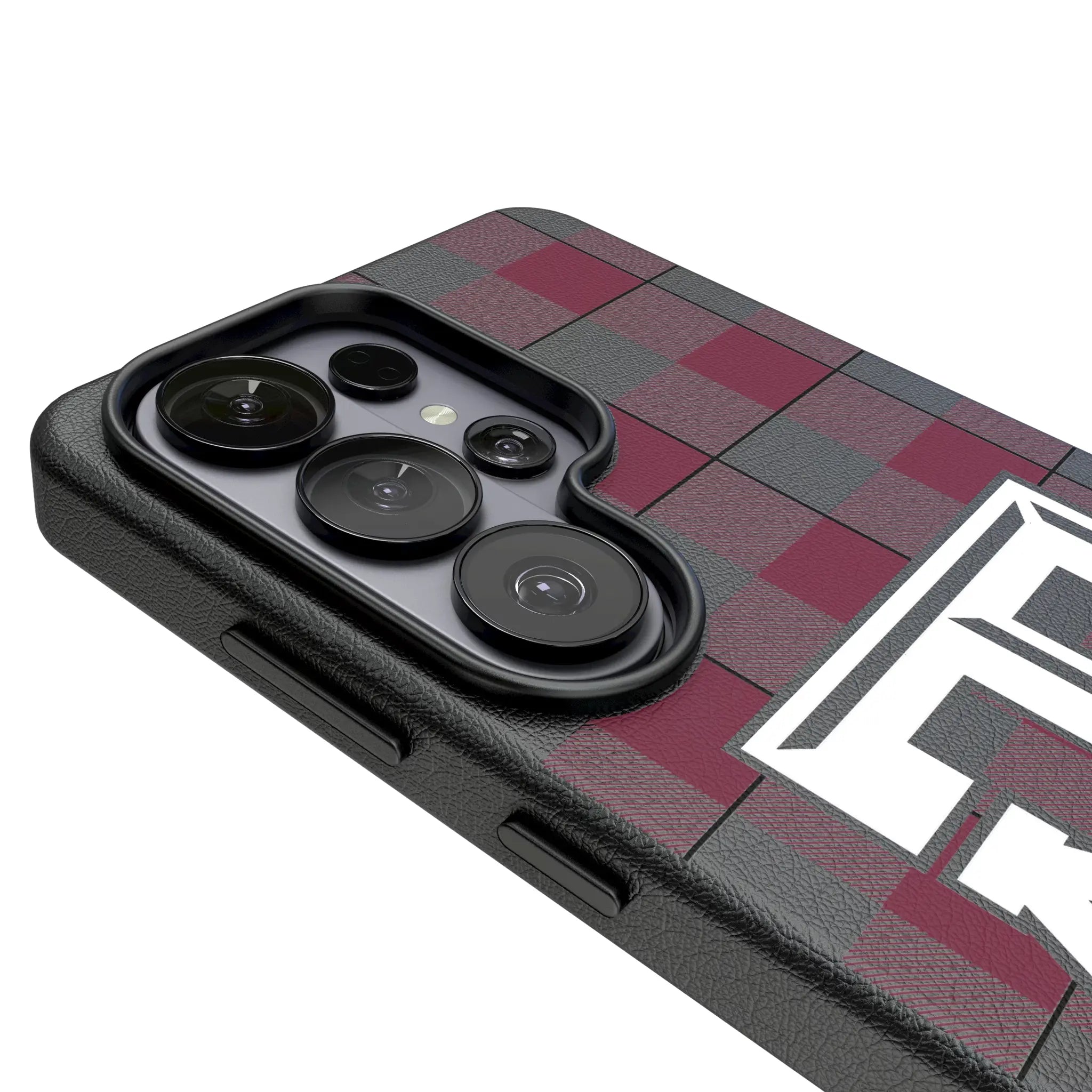 Texas A&M University Aggies Plaid MagSafe Compatible Phone Case for Samsung Galaxy