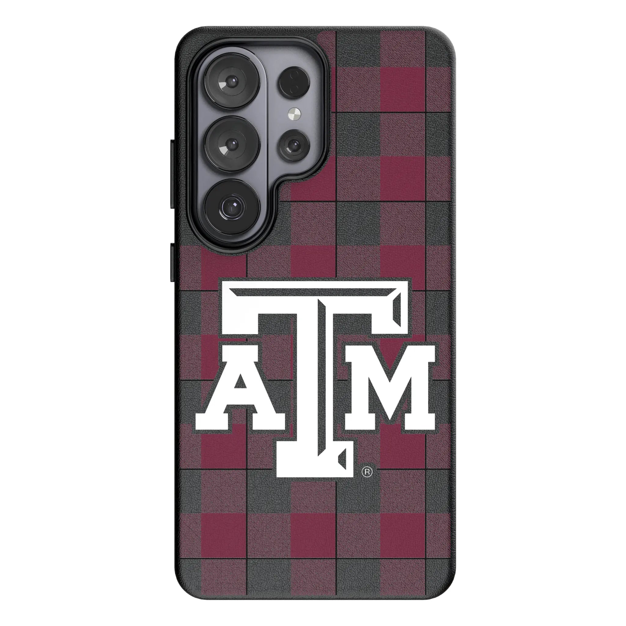 Texas A&M University Aggies Plaid MagSafe Compatible Phone Case for Samsung Galaxy
