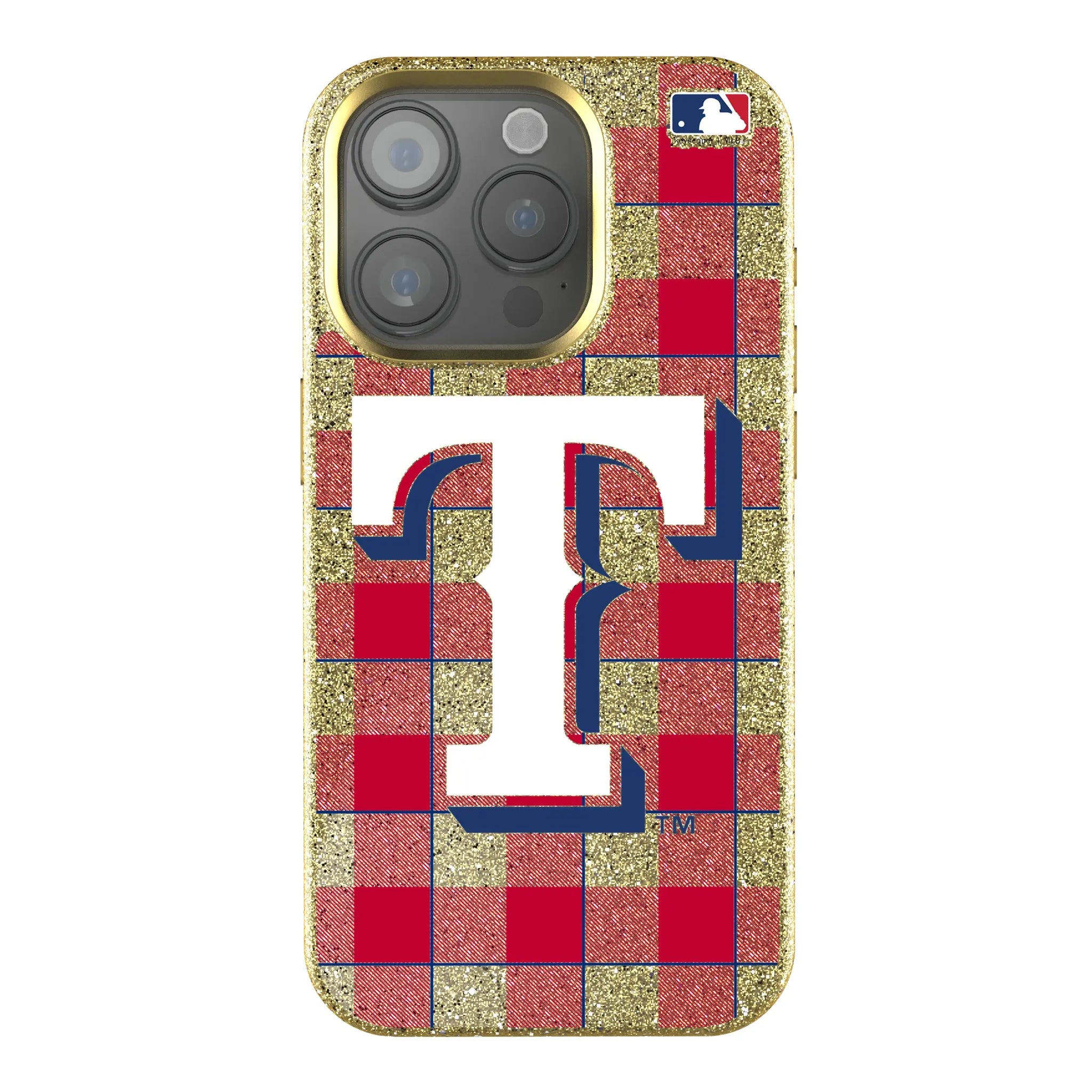 Texas Rangers Plaid Bling Phone Case
