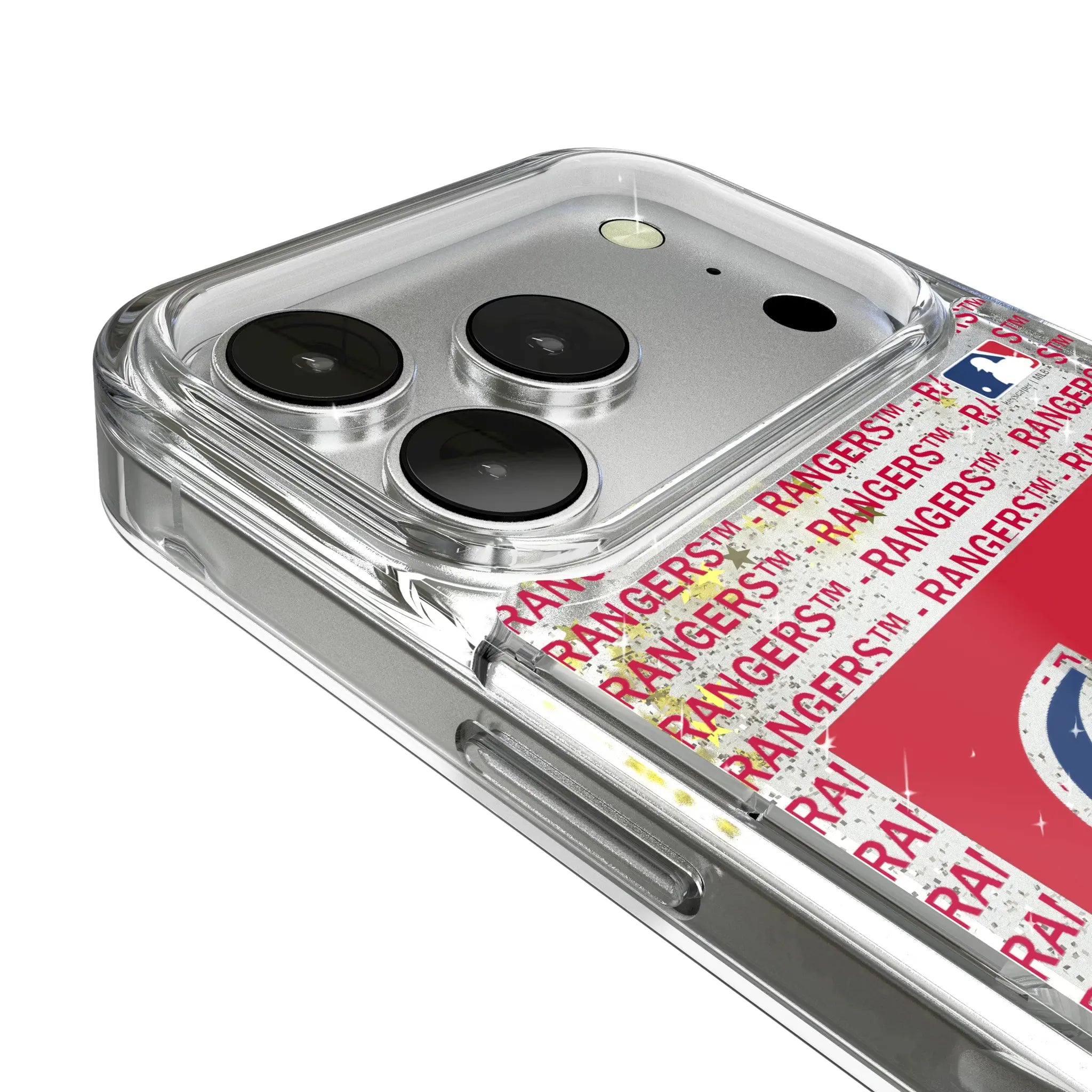 Texas Rangers Text Backdrop Glitter Phone Case