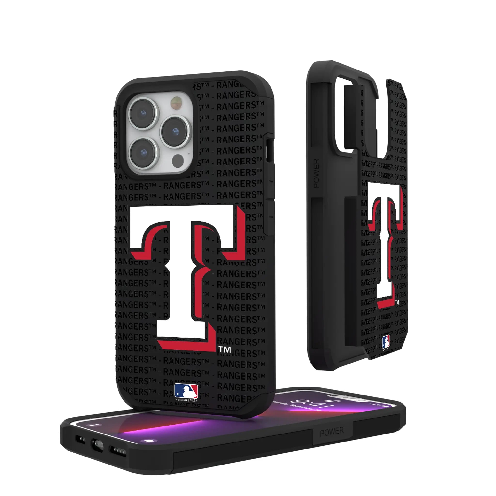 Texas Rangers Text Backdrop Rugged Phone Case