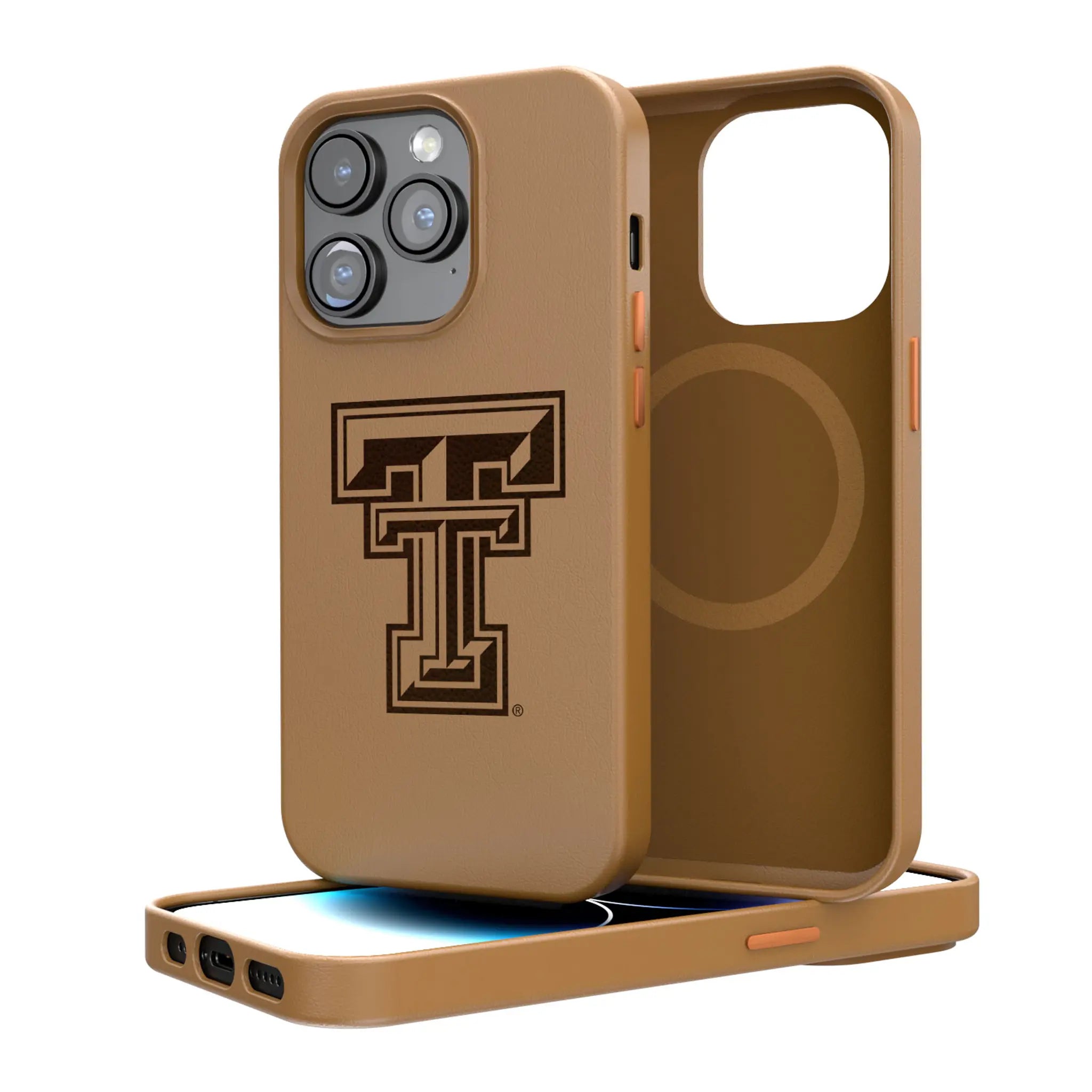 Texas Tech Red Raiders Woodburned Brown Magnetic Case