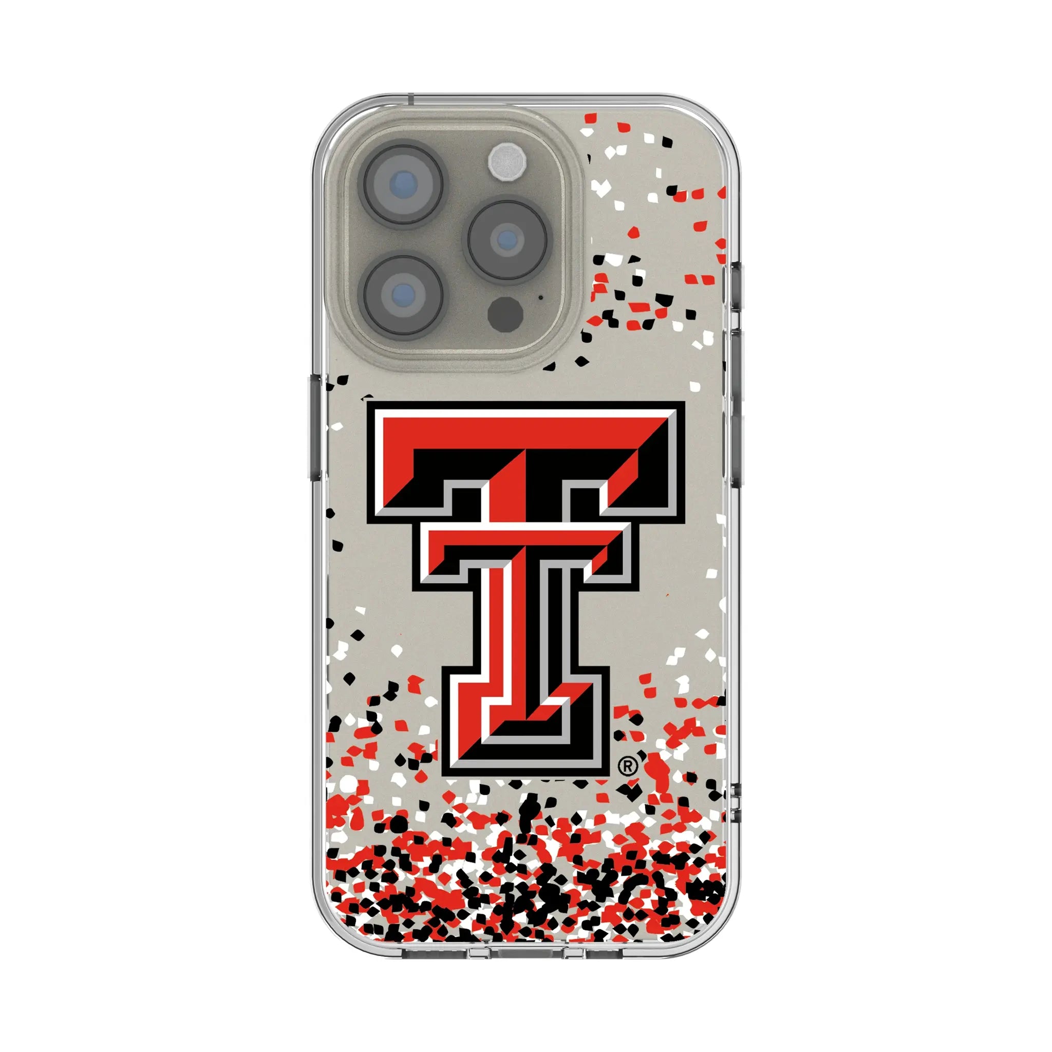 Texas Tech Red Raiders Confetti Clear Phone Case for Apple iPhone