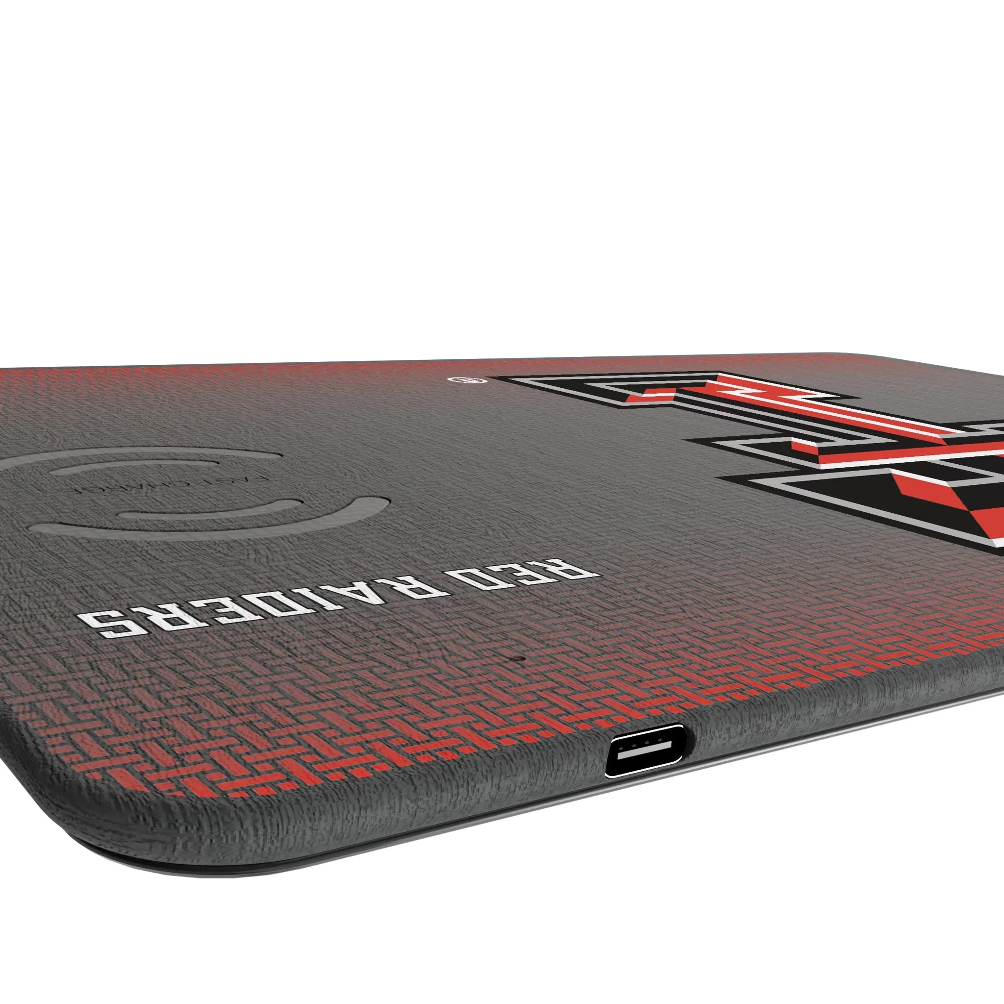 Texas Tech Red Raiders Linen 15-Watt Wireless Charger and Mouse Pad