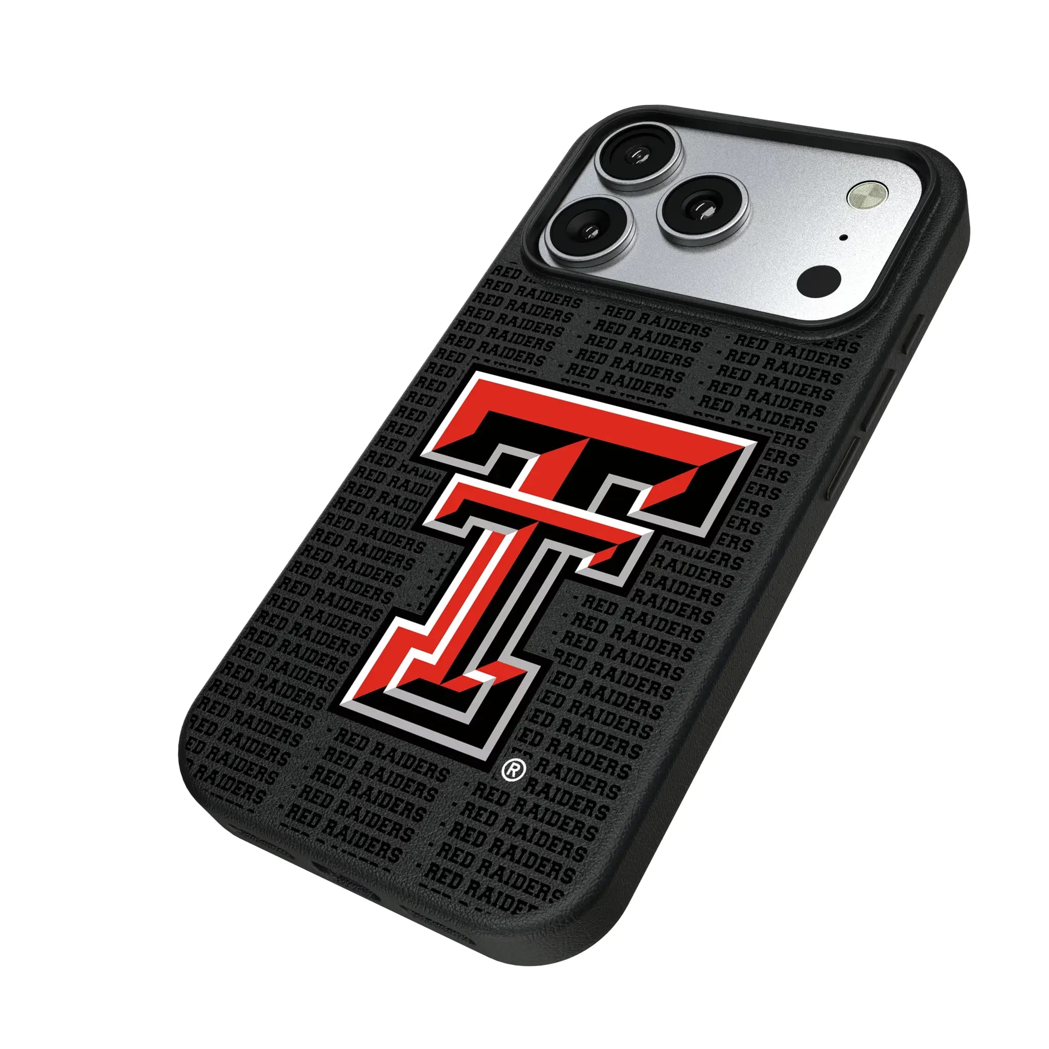 Texas Tech Red Raiders Text Backdrop MagSafe Compatible Phone Case for Apple iPhone