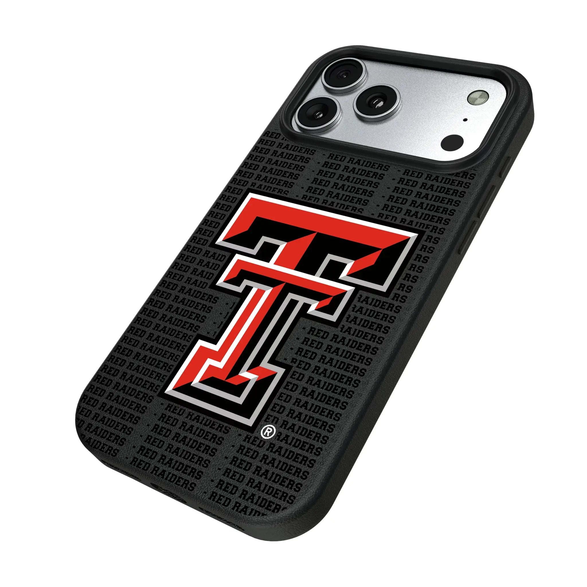 Texas Tech Red Raiders Text Backdrop MagSafe Compatible Phone Case for Apple iPhone