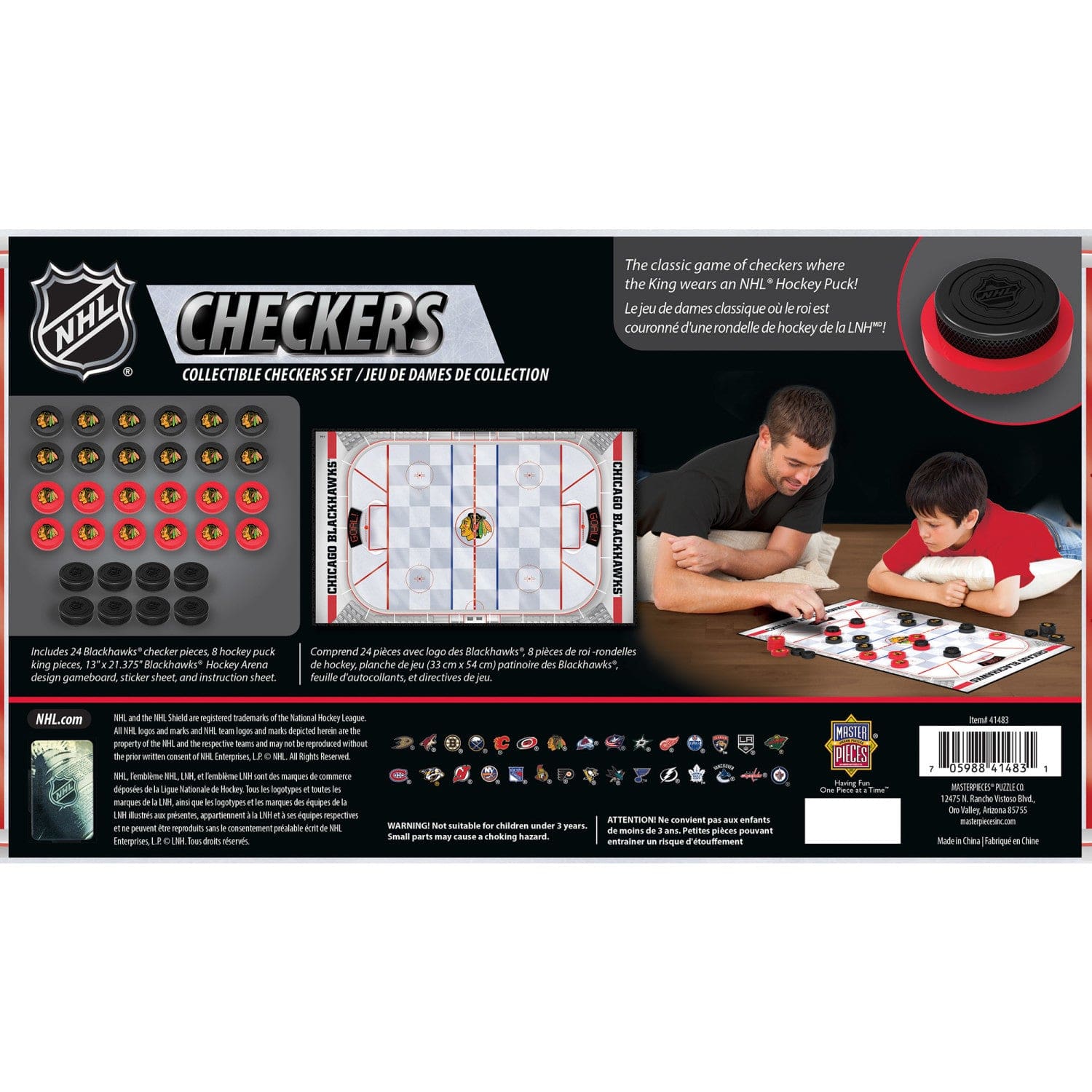 Chicago Blackhawks Checkers Game