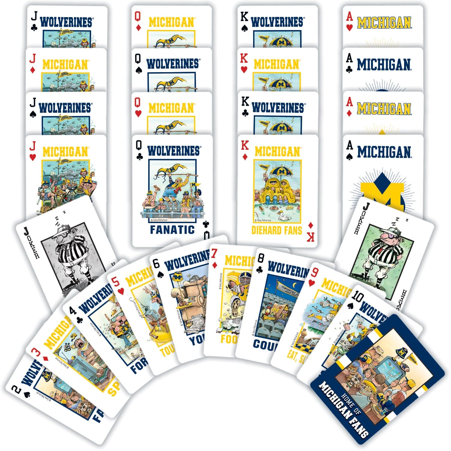 Michigan Wolverines Fan Deck Playing Cards - 54 Card Deck - Sports Gifts, Sports Memorabilia, Sports Collectibles, Fan Shop