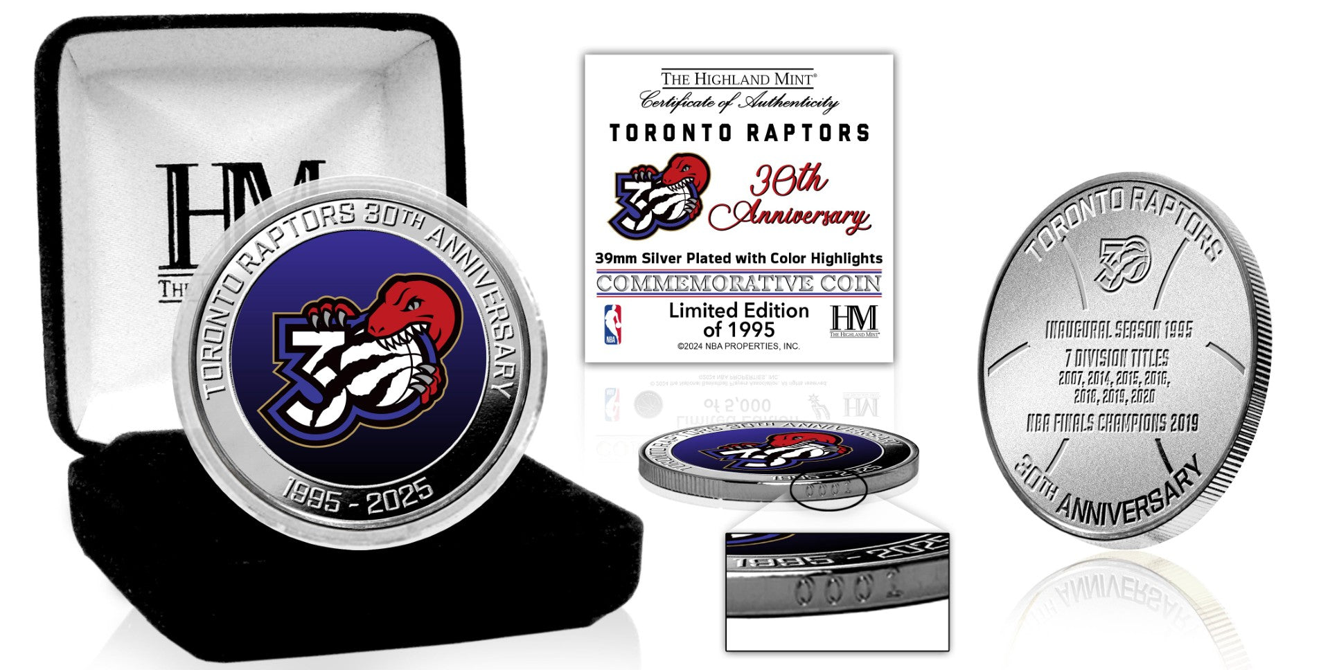 Toronto Raptors 30th Anniversary Commemorative Silver Coin - Sports Collectibles, Sports Memorabilia, Sports Fan Shop, Sports Gifts