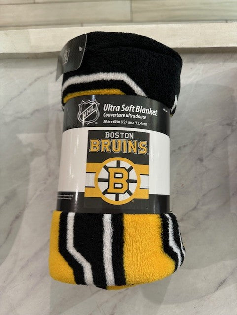 Boston Bruins Ultra Soft 50" x 60" Blanket - Sports Collectibles, Sports Memorabilia, Sports Fan Shop, Sports Gifts