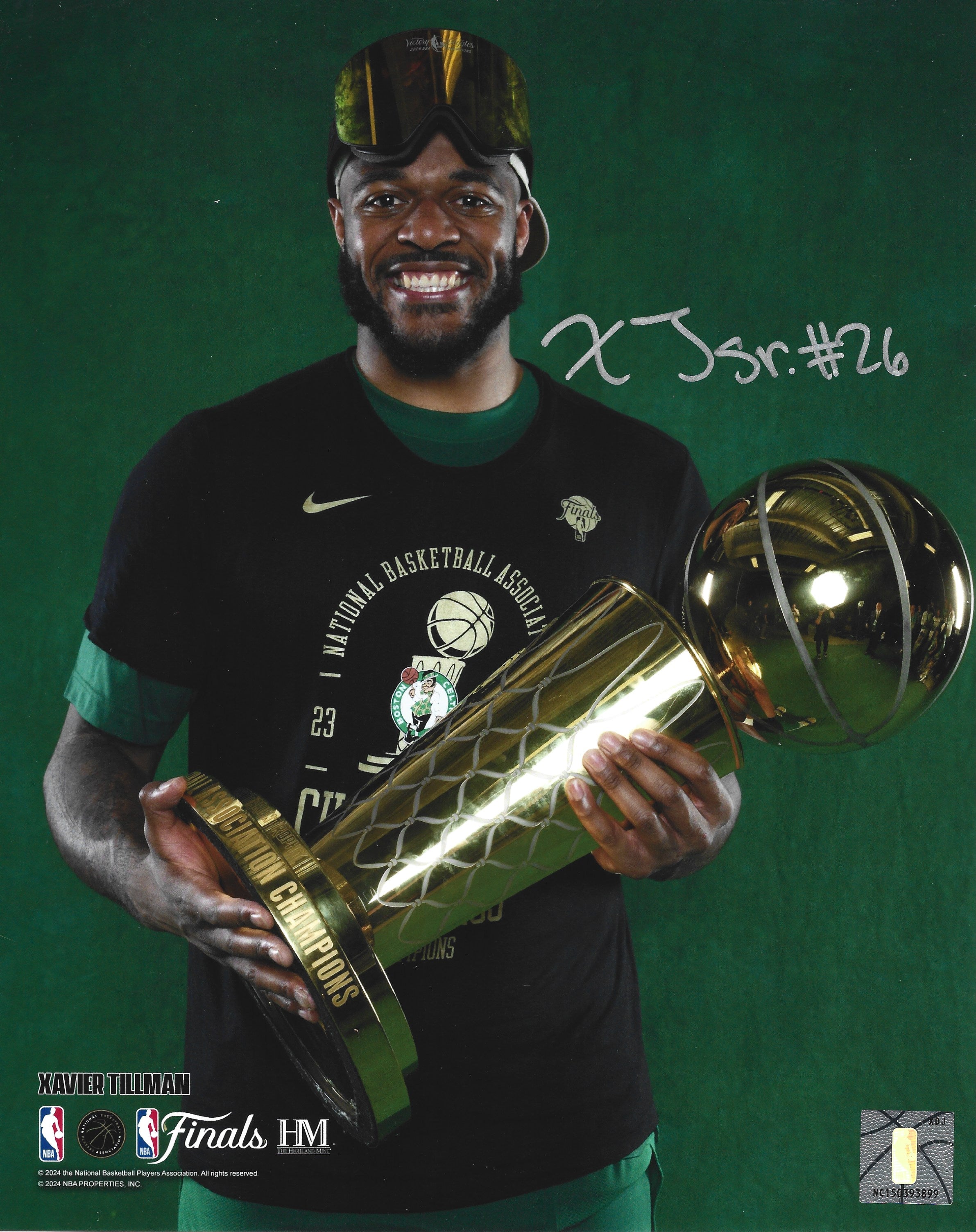 Xavier Tillman 2024 NBA Trophy Autographed Boston Celtics 8" x 10" Championship Photo - Sports Collectibles, Sports Memorabilia, Sports Fan Shop, Sports Gifts