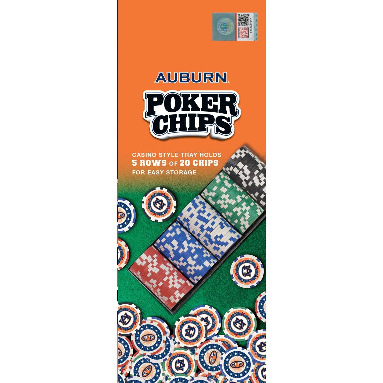 Auburn Tigers 100-Piece Poker Chip Set - Sports Gifts, Sports Memorabilia, Sports Collectibles, Fan Shop