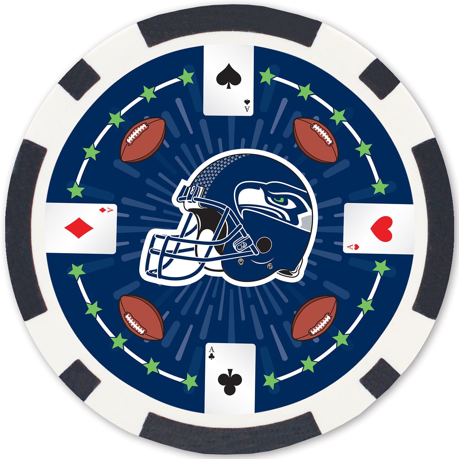 Seattle Seahawks 100 Piece Poker Chip Set - Sports Gifts, Sports Memorabilia, Sports Collectibles, Fan Shop