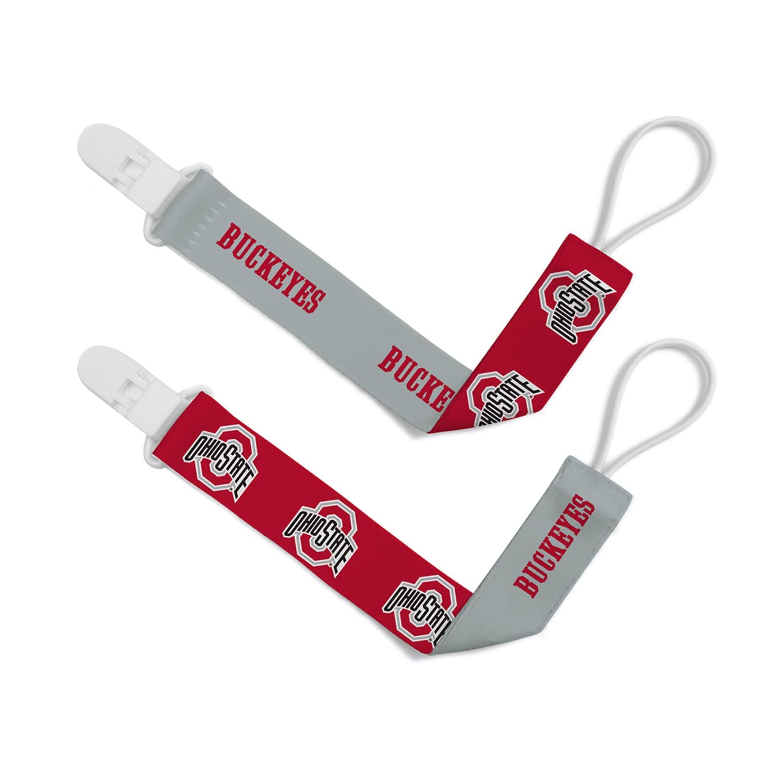 Ohio State Buckeyes Pacifier Clip Set - 2-Pack - Sports Gifts, Sports Memorabilia, Sports Collectibles, Fan Shop